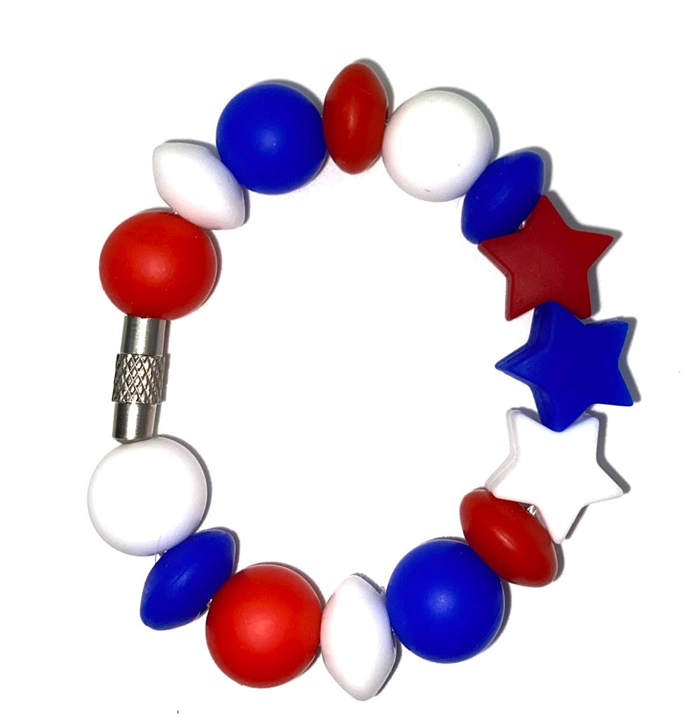 Patriotic Stars Red White & Blue Stanley Tumbler Cup Handle Charm