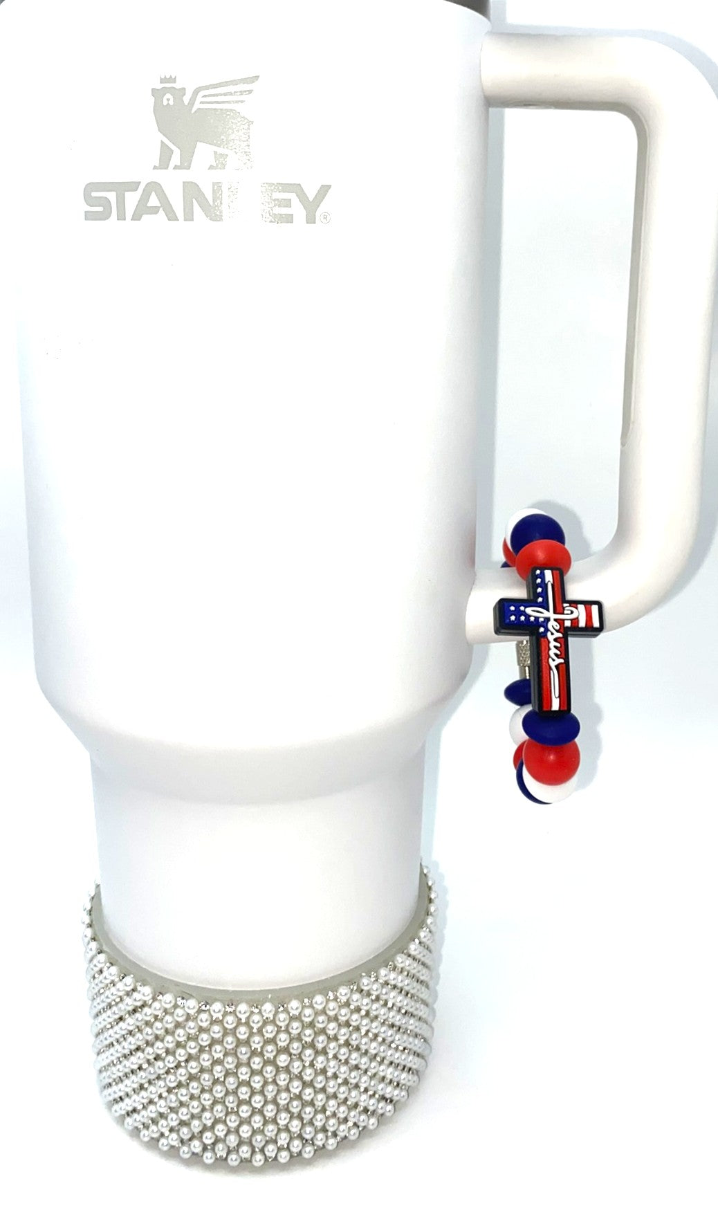 Patriotic Cross Jesus Stanley Tumbler Cup Handle Charm
