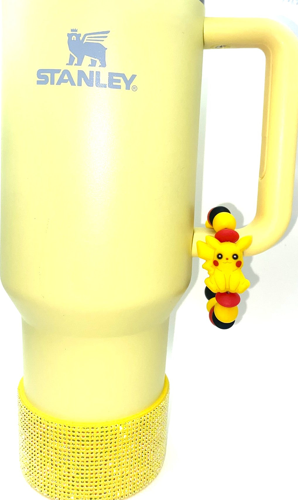 Yellow Squirrel Poke Rodent Anime Video Game Character Stanley Tumbler Cup Handle Charm