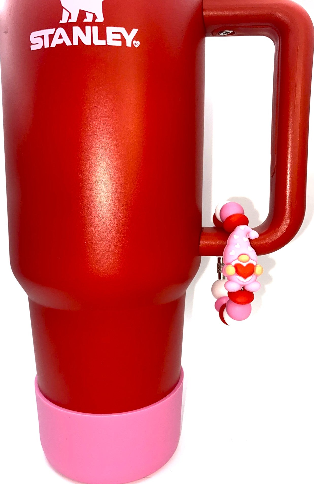 Valentine Heart Gnome 3D Pink Stanley Tumbler Cup Handle Charm