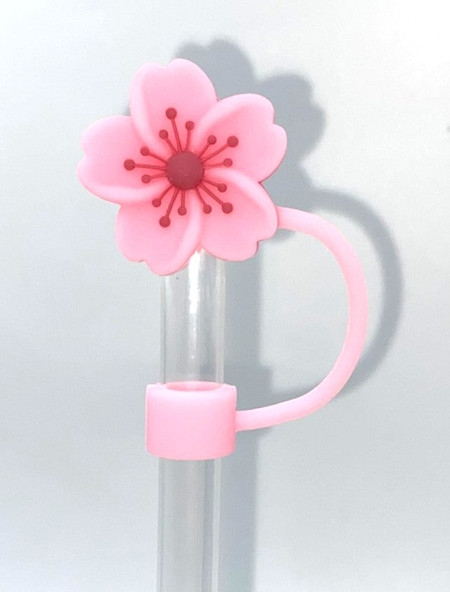 Pink Hibiscus Flower #2 3D Straw Topper