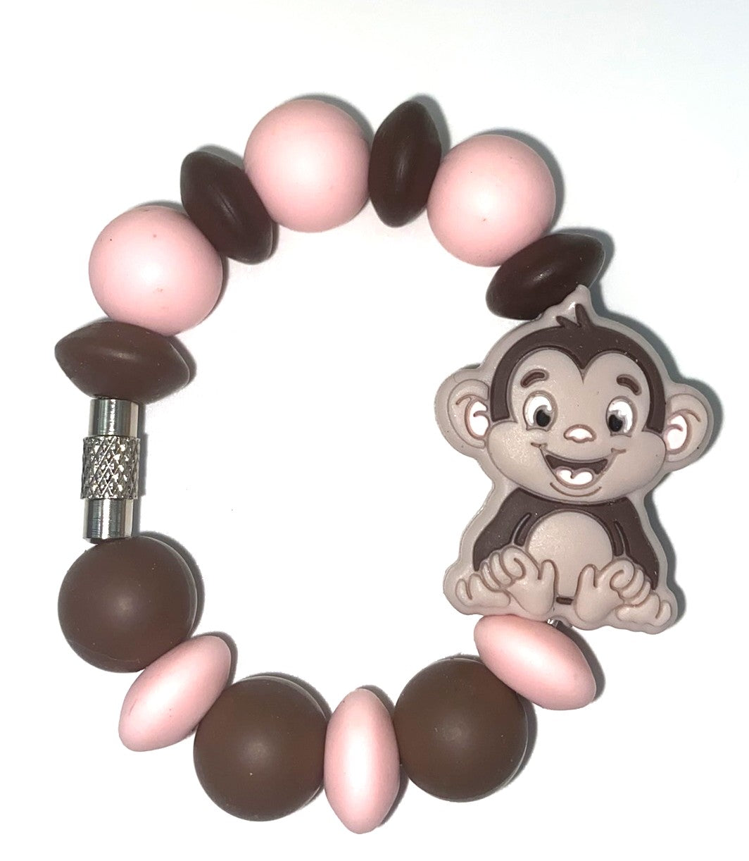 Cute Pinkish Monkey Stanley Tumbler Cup Handle Charm