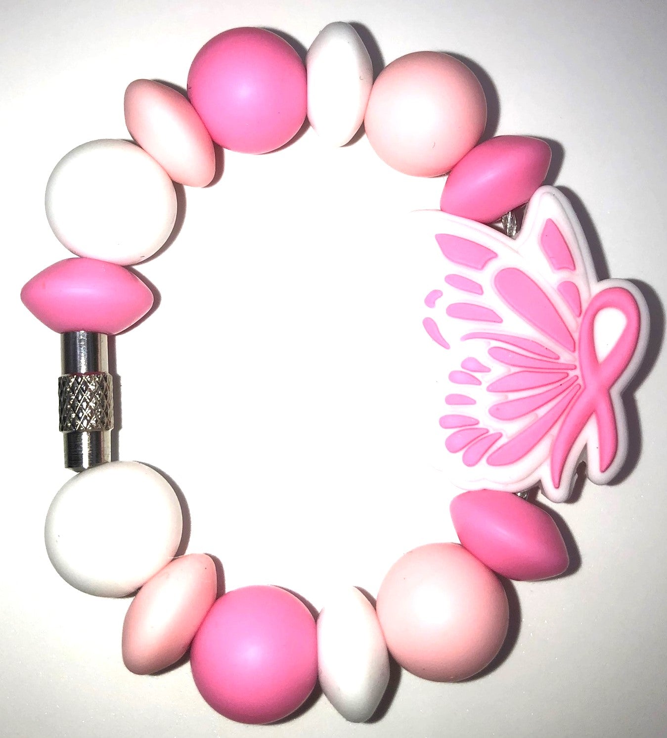 Butterfly w/Pink Ribbon Breast Cancer Awareness Stanley Tumbler Cup Handle Charm