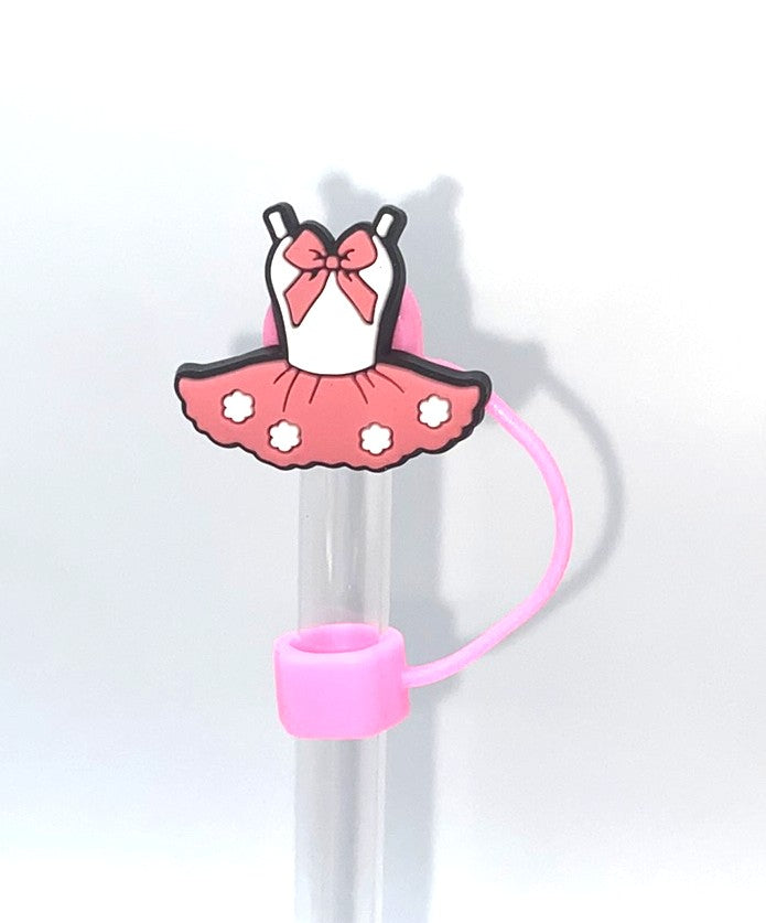 Ballet Tutu Costume Bow Pink & White Straw Topper