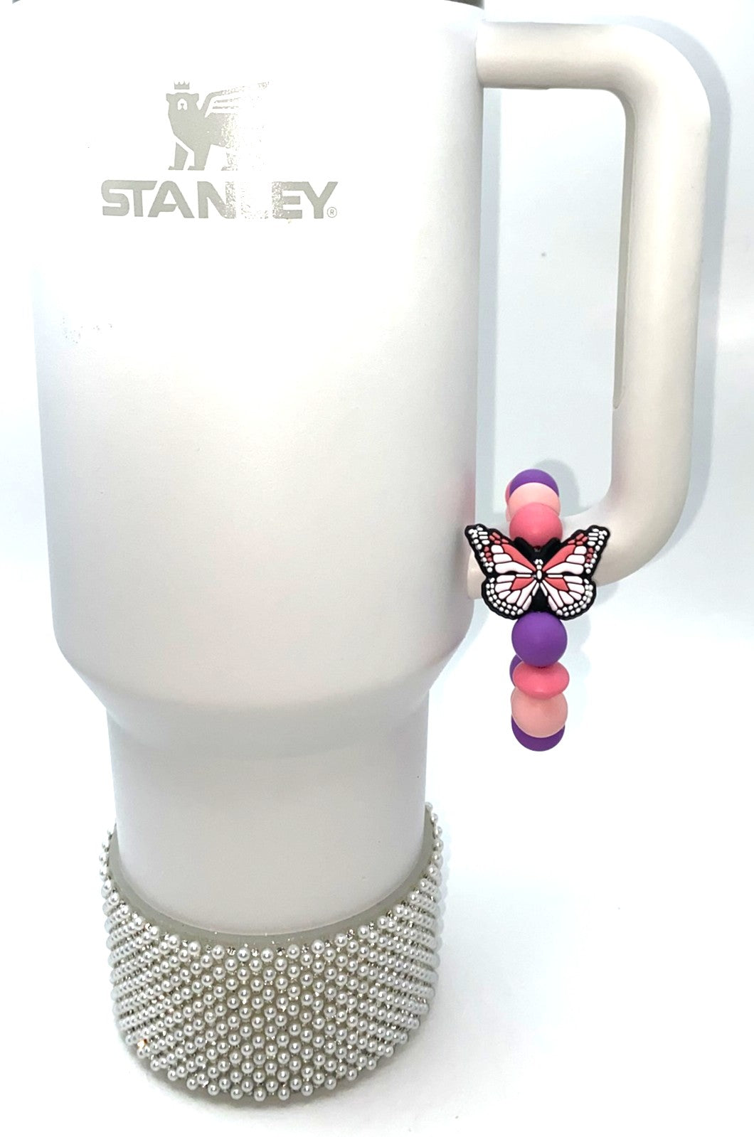 Pink Monarch Butterfly Stanley Tumbler Cup Handle Charm
