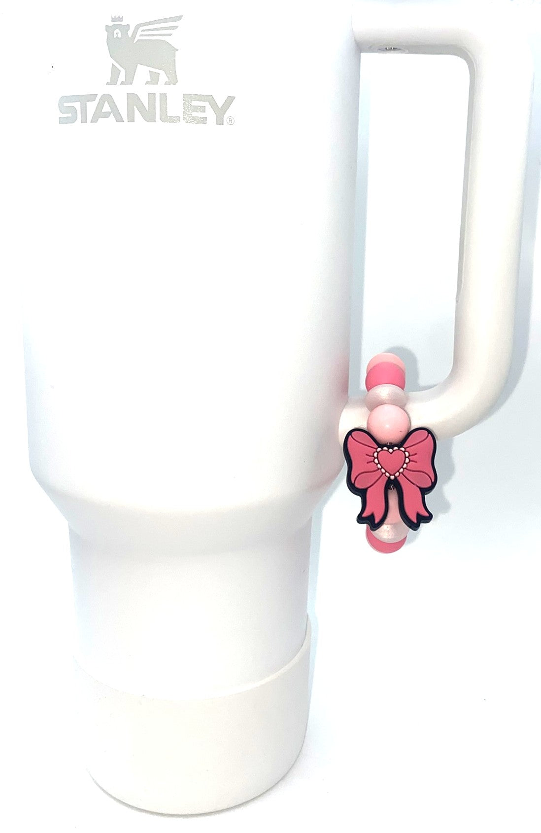 Pink Heart Coquette Bow Stanley Tumbler Cup Handle Charm