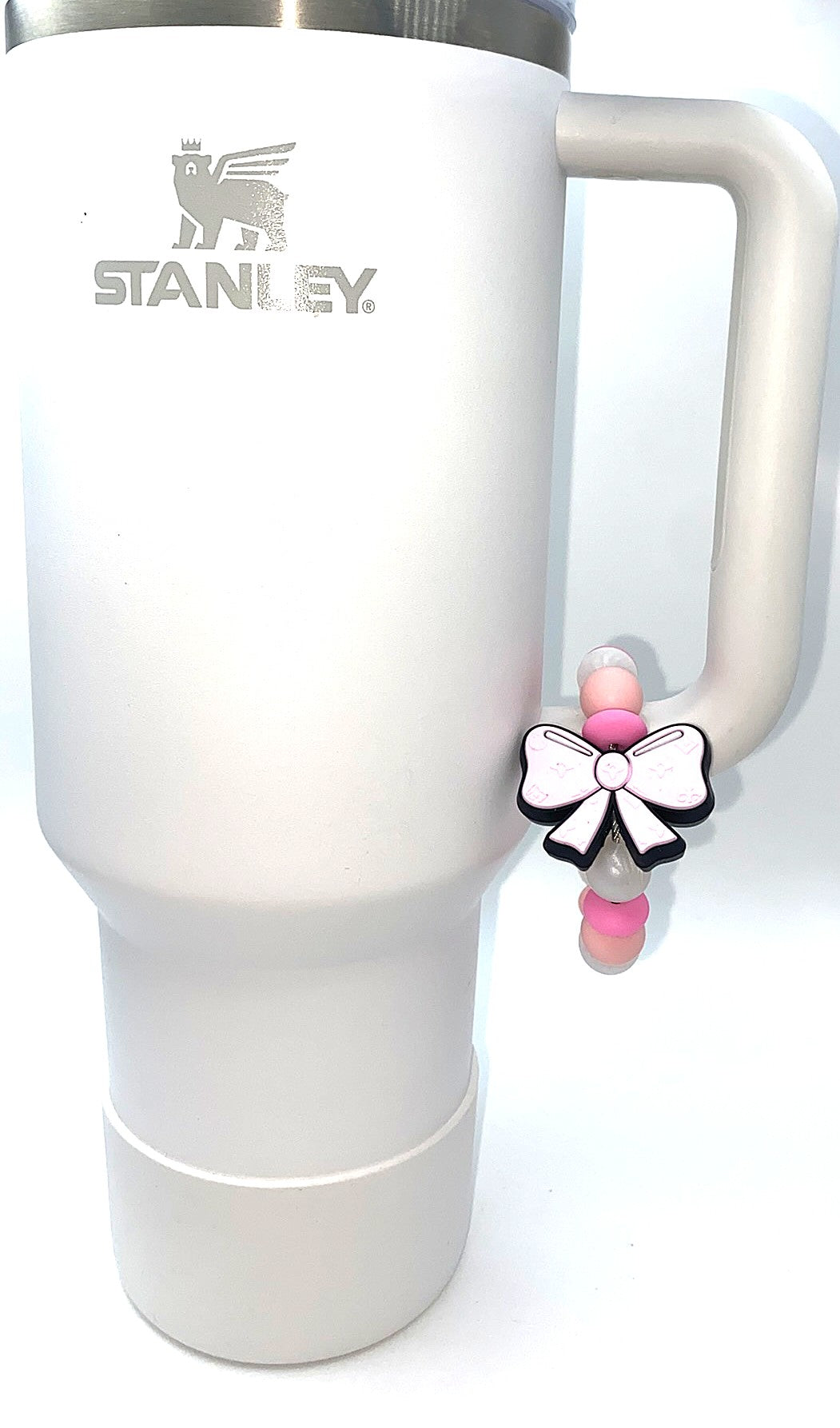 Pink LV Designer Coquette Bow Stanley Tumbler Cup Handle Charm