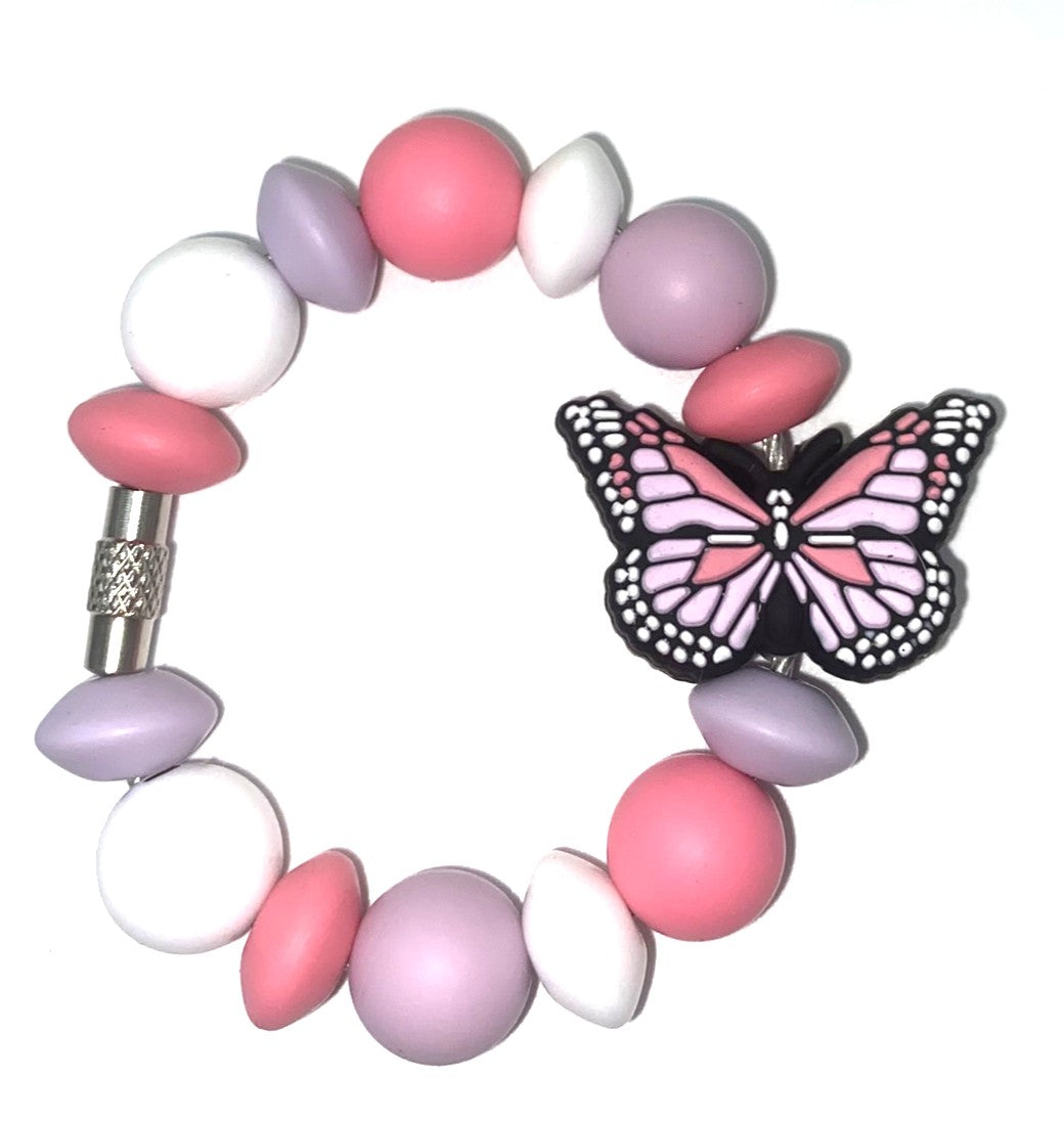 Pink & Purple Monarch Butterfly Stanley Tumbler Cup Handle Charm