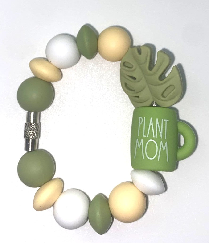 Plant Mom Mug w/Monstera Leaf Stanley Tumbler Cup Handle Charm