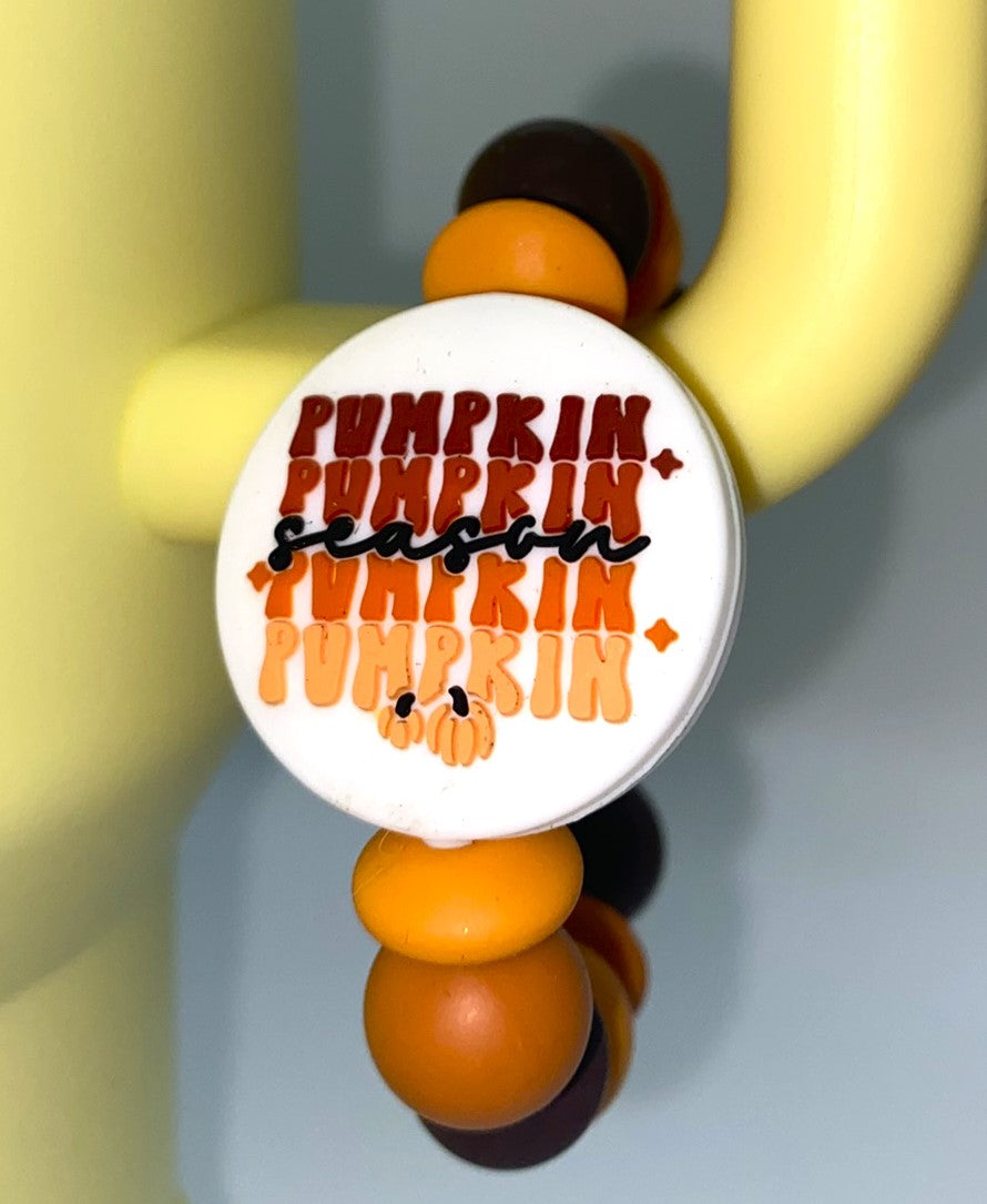 Pumpkin Season Round Stanley Tumbler Cup Handle Charm