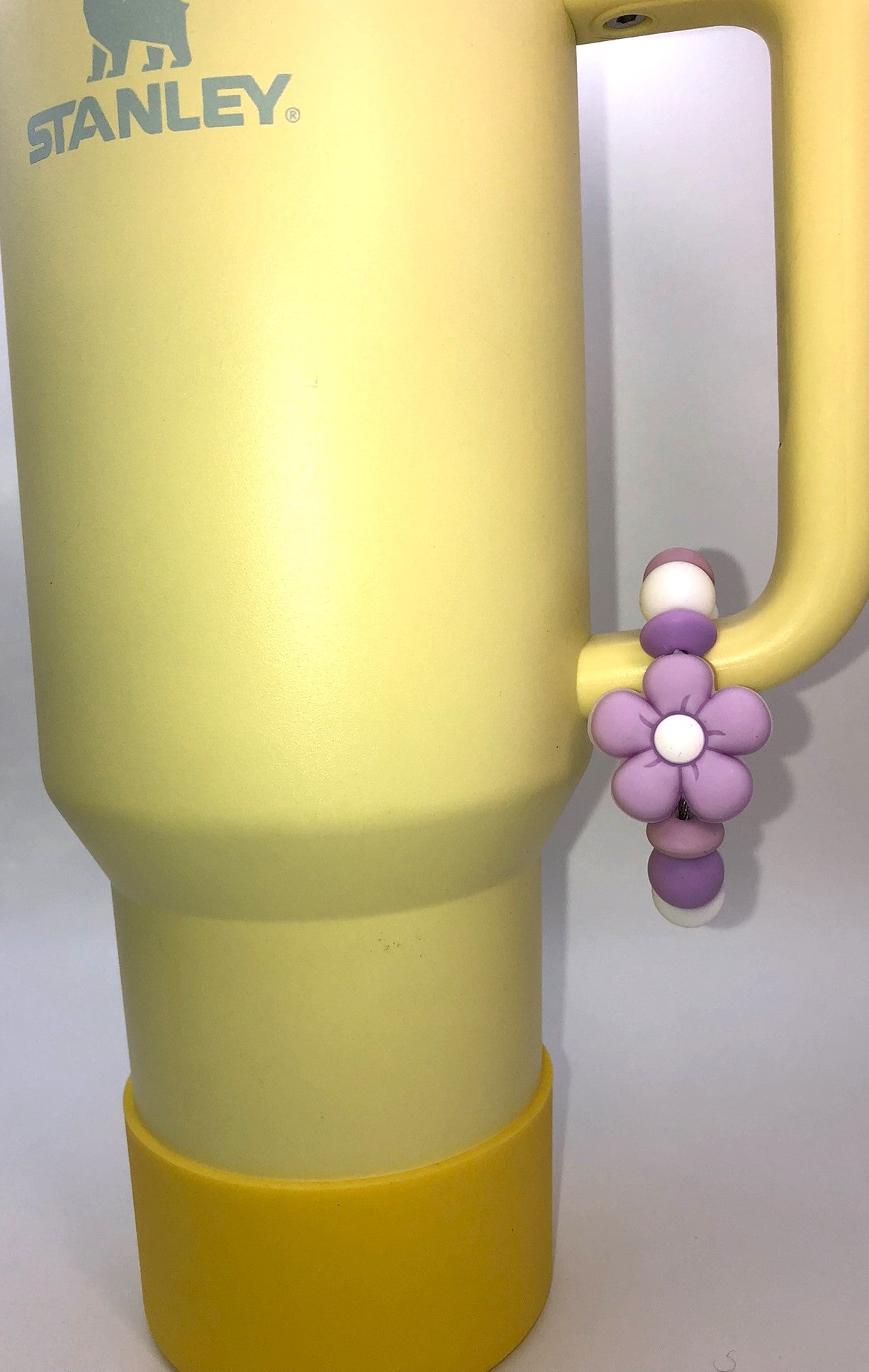 Purple Puffy Flower Forget Me Not Daisy Stanley Tumbler Cup Handle Charm