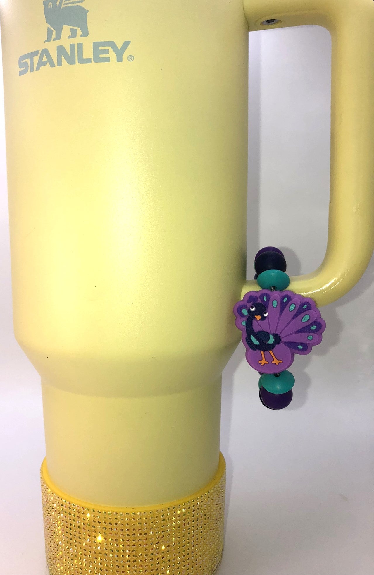 Purple Peacock Bird Stanley Tumbler Cup Handle Charm