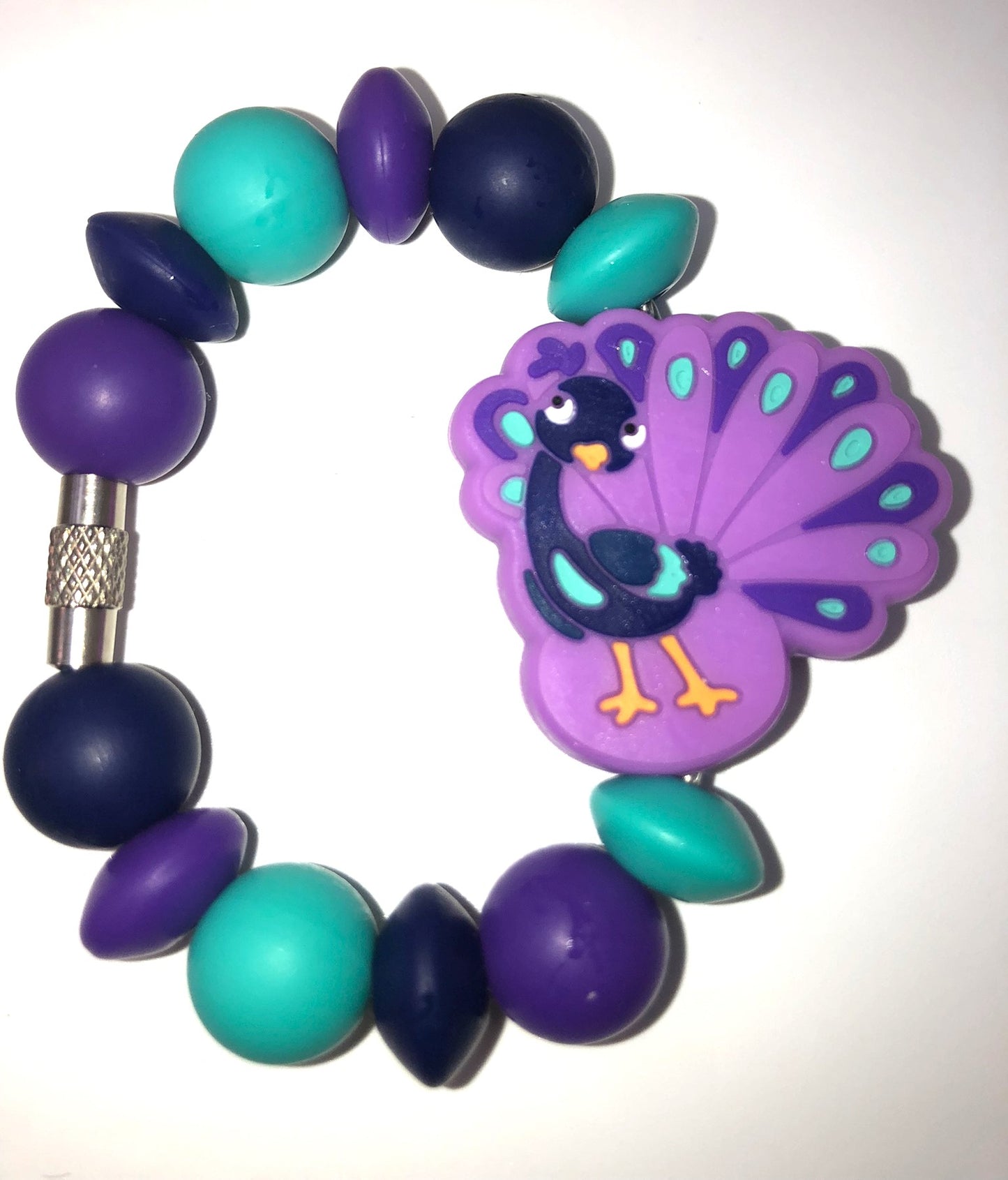 Purple Peacock Bird Stanley Tumbler Cup Handle Charm