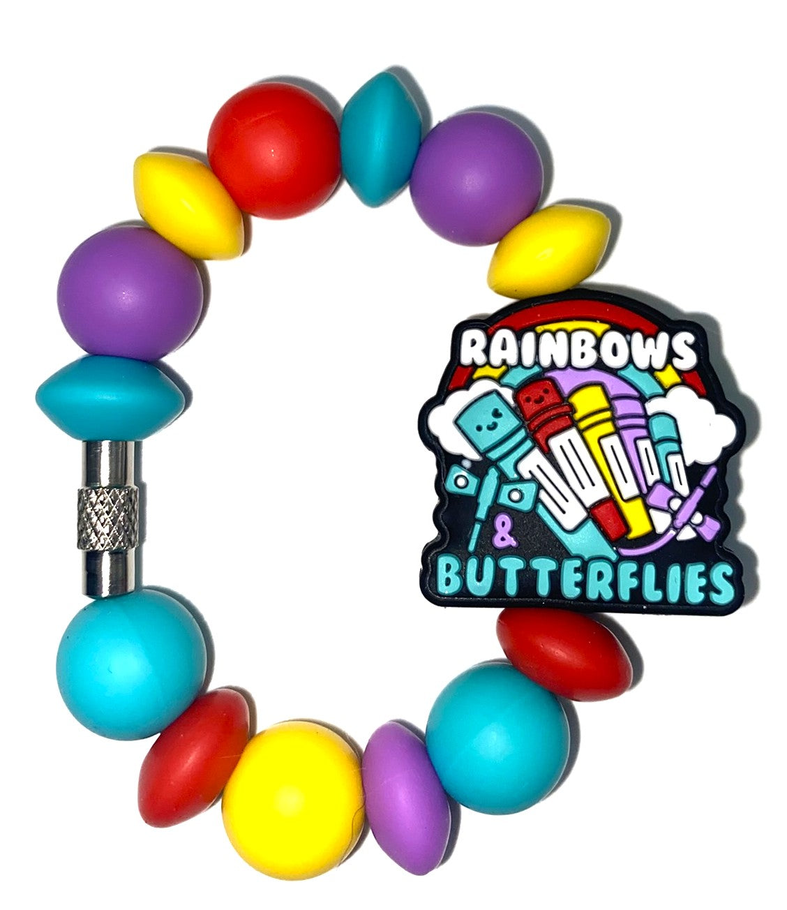 Rainbows & Butterflies Phlebotomy Stanley Tumbler Cup Handle Charm