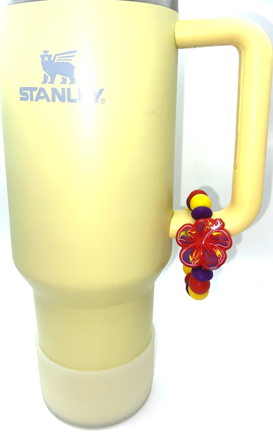 Red Hibiscus Flower Stanley Tumbler Cup Handle Charm