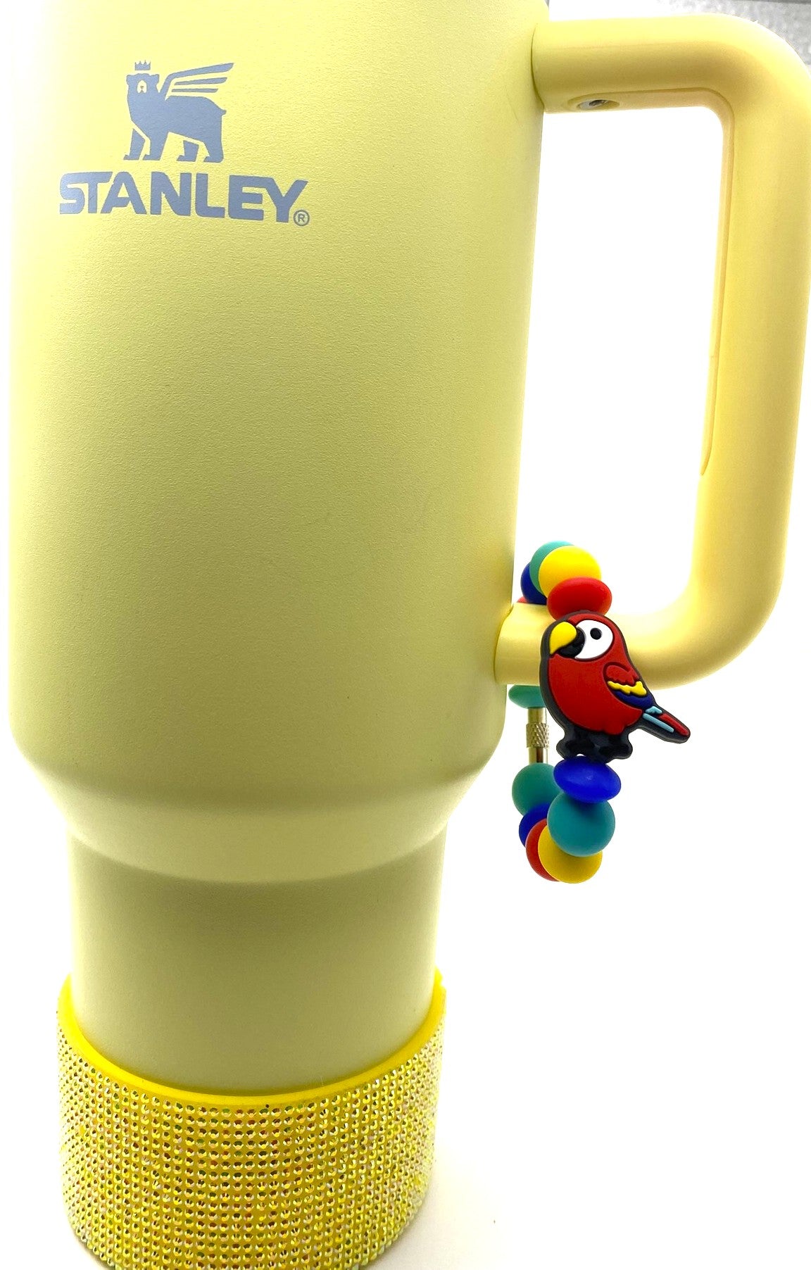 Red Parrot Macaw Bird Stanley Tumbler Cup Handle Charm