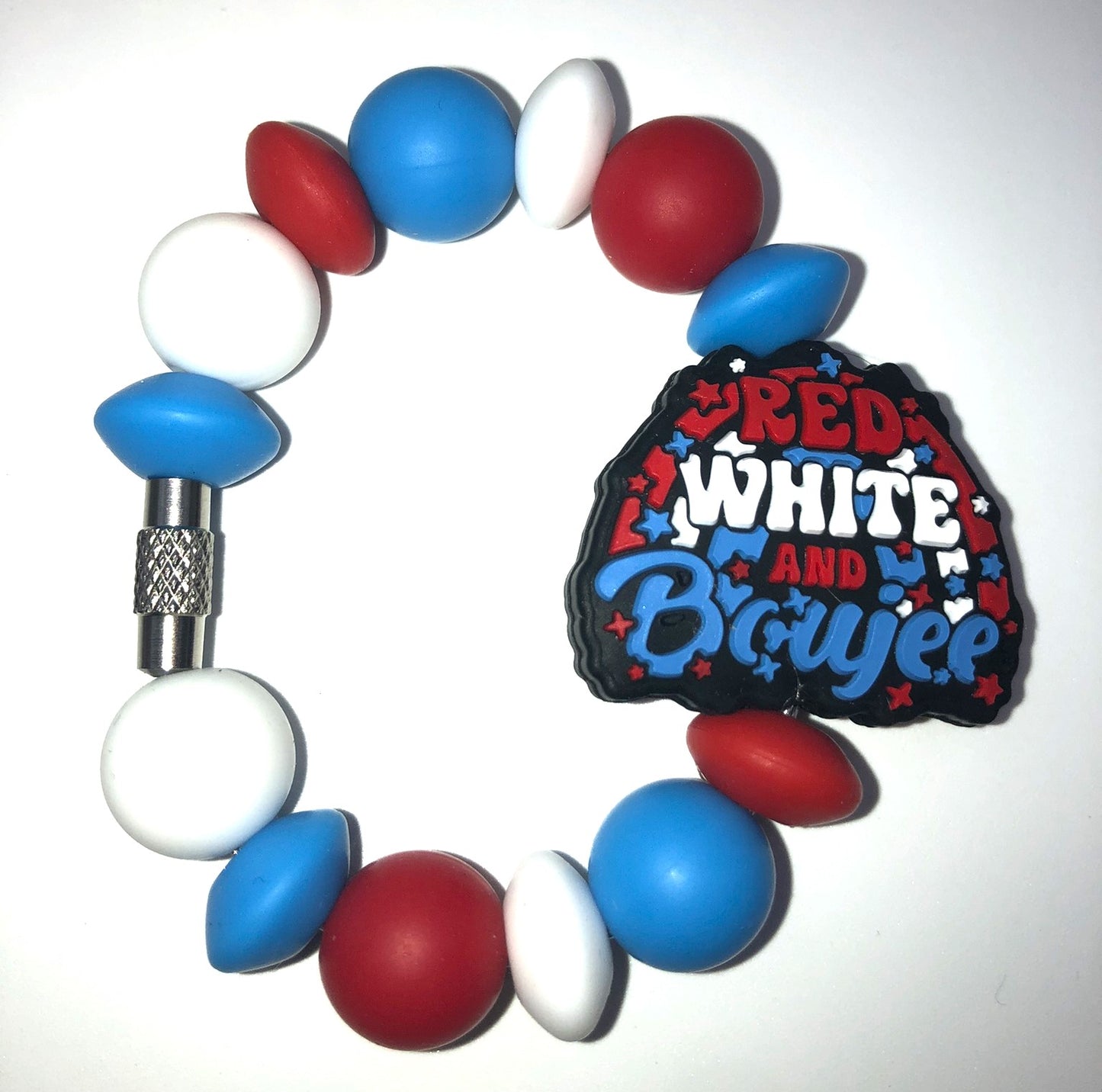 Red White & Boujee Patriotic Stanley Tumbler Cup Handle Charm