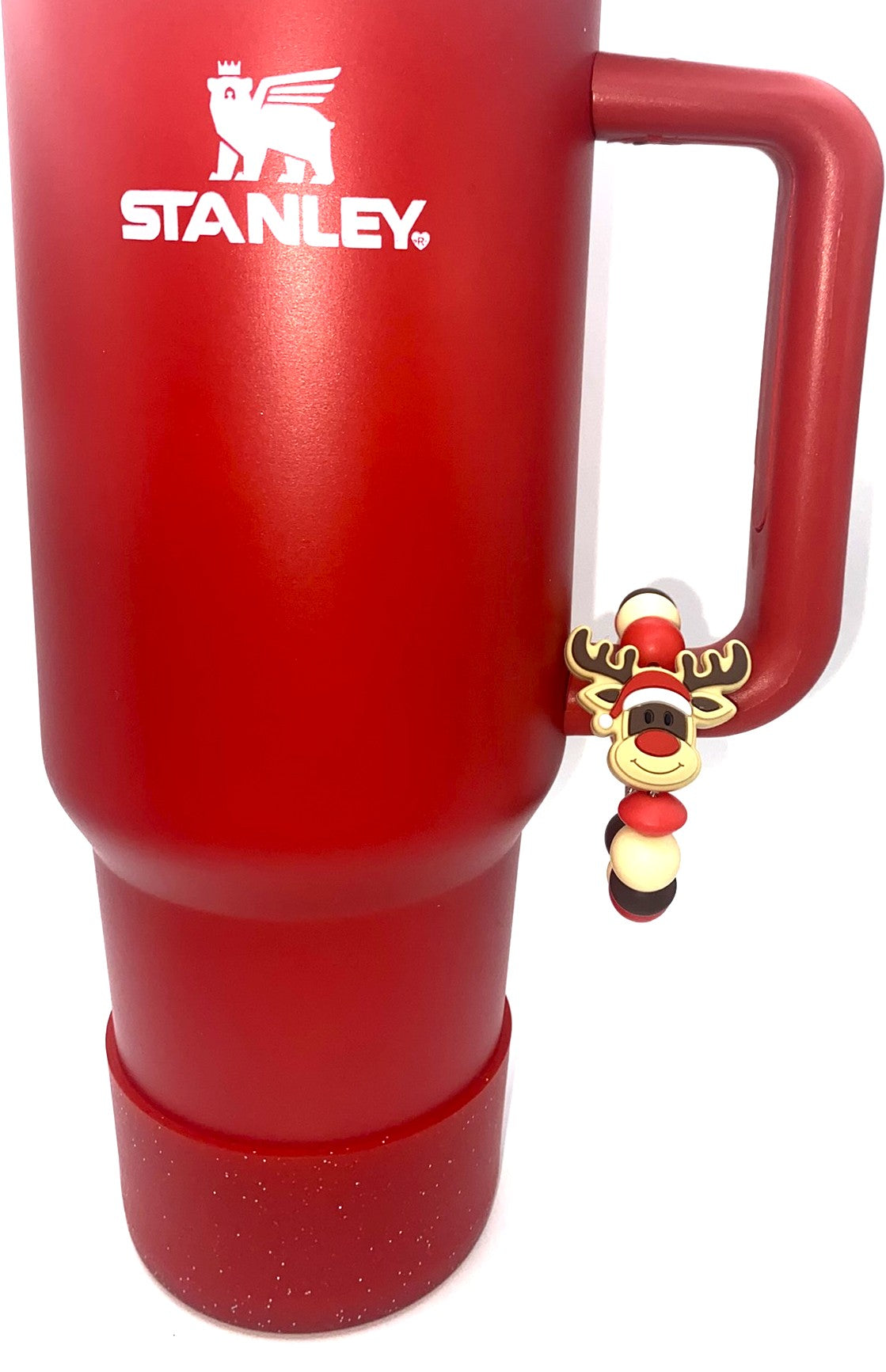 Christmas Reindeer Face Stanley Tumbler Cup Handle Charm