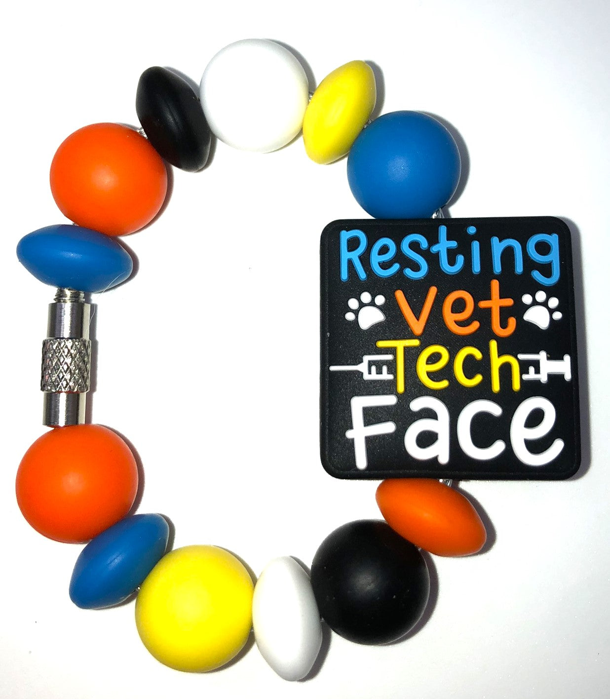 Resting Vet Tech Face Stanley Tumbler Cup Handle Charm