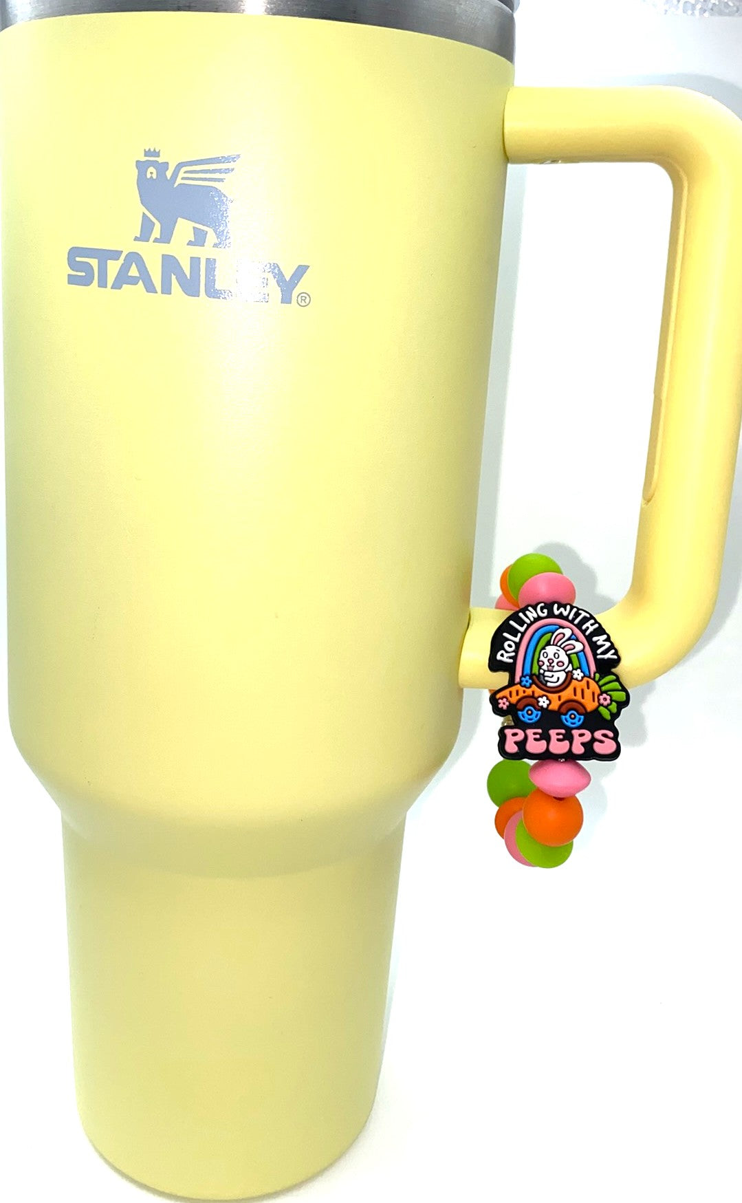 Rolling With My Peeps Easter Stanley Tumbler Cup Handle Charm