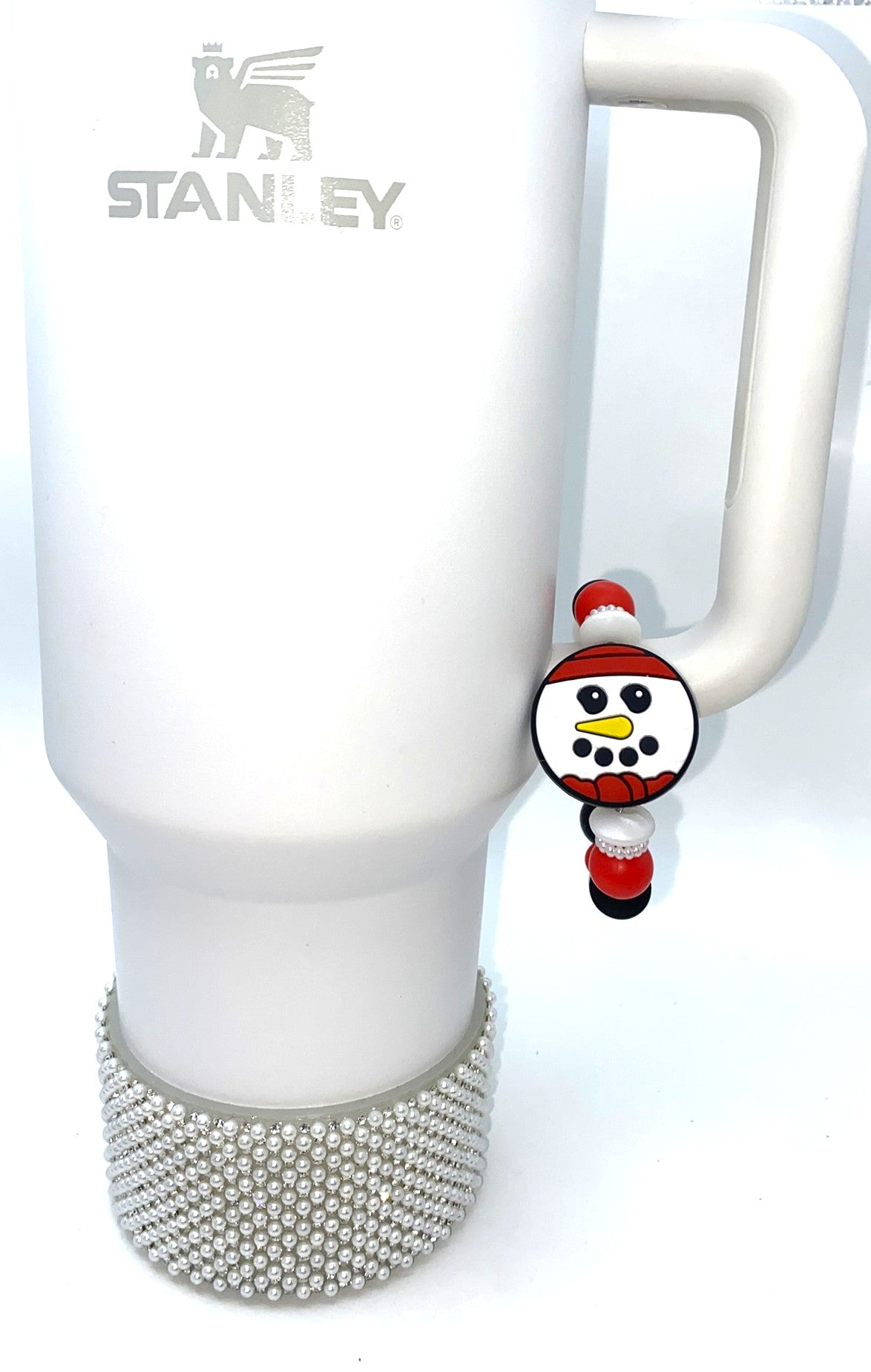 Snowman Face Round Winter Stanley Tumbler Cup Handle Charm