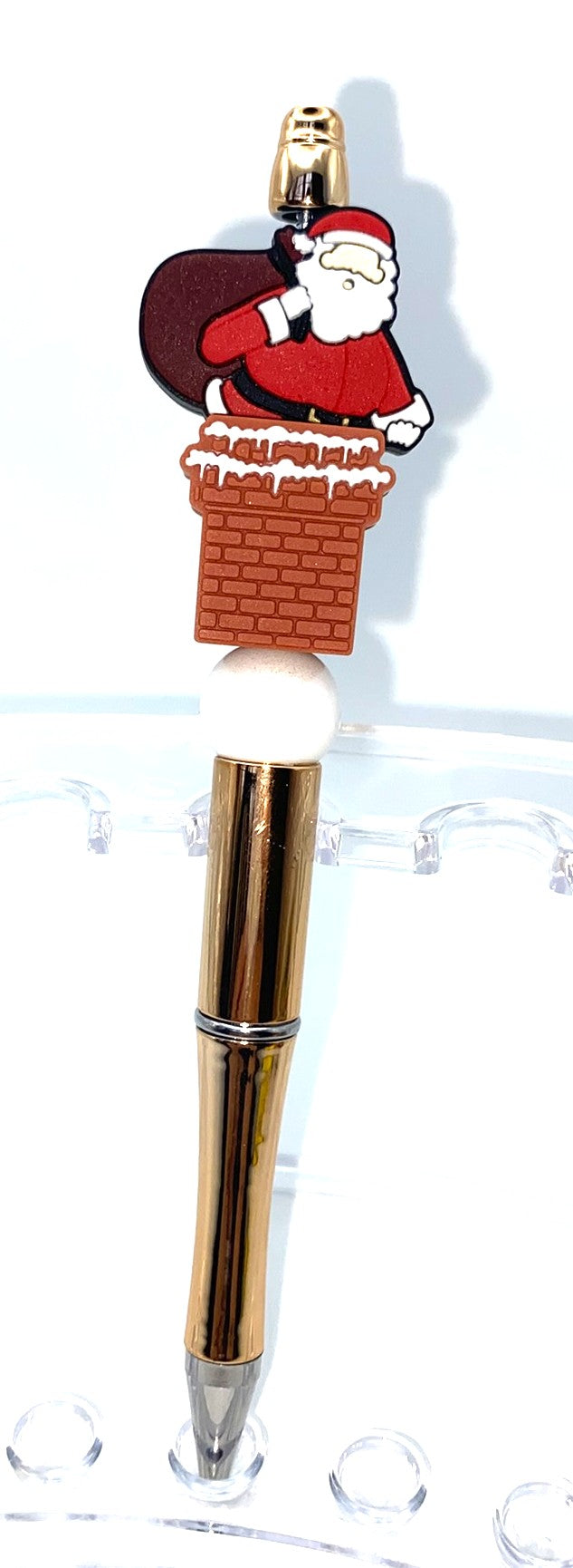 Santa Claus In Chimney Beaded Pen