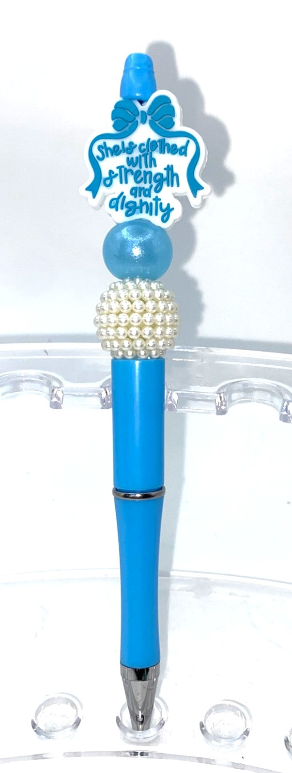 She Is Clothed In Strength & Dignity Bow Beaded Pen