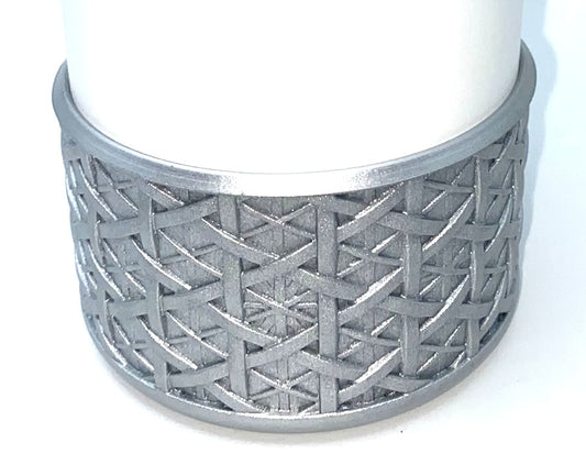 Silver Metallic Woven Stanley Tumbler Boot Sleeve #23