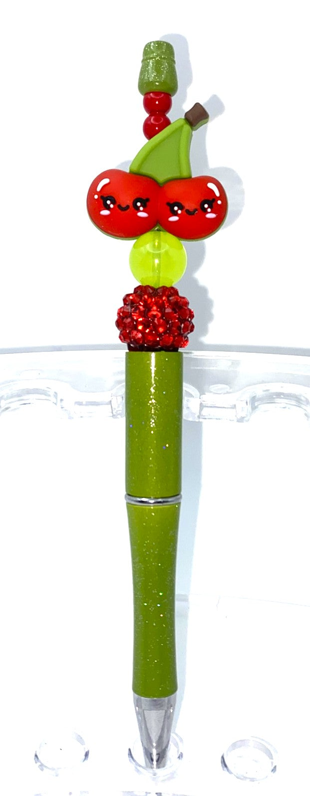 Smiling Cherries 3D Beaded Pen