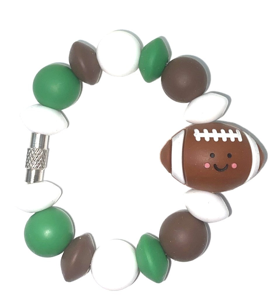 Smiling Football Stanley Tumbler Cup Handle Charm