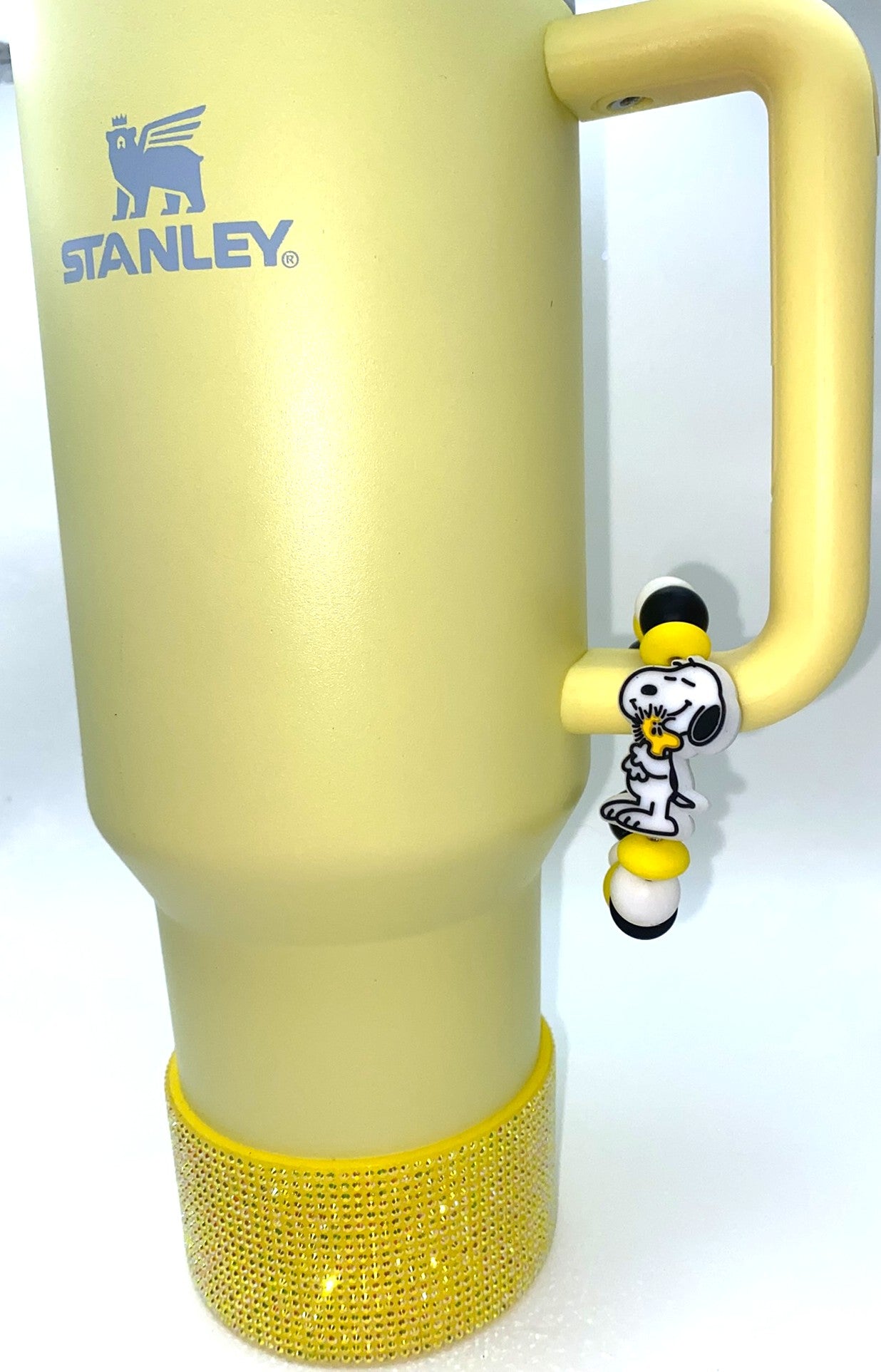 Beagle Cartoon Dog & Yellow Bird Friend Stanley Tumbler Cup Handle Charm