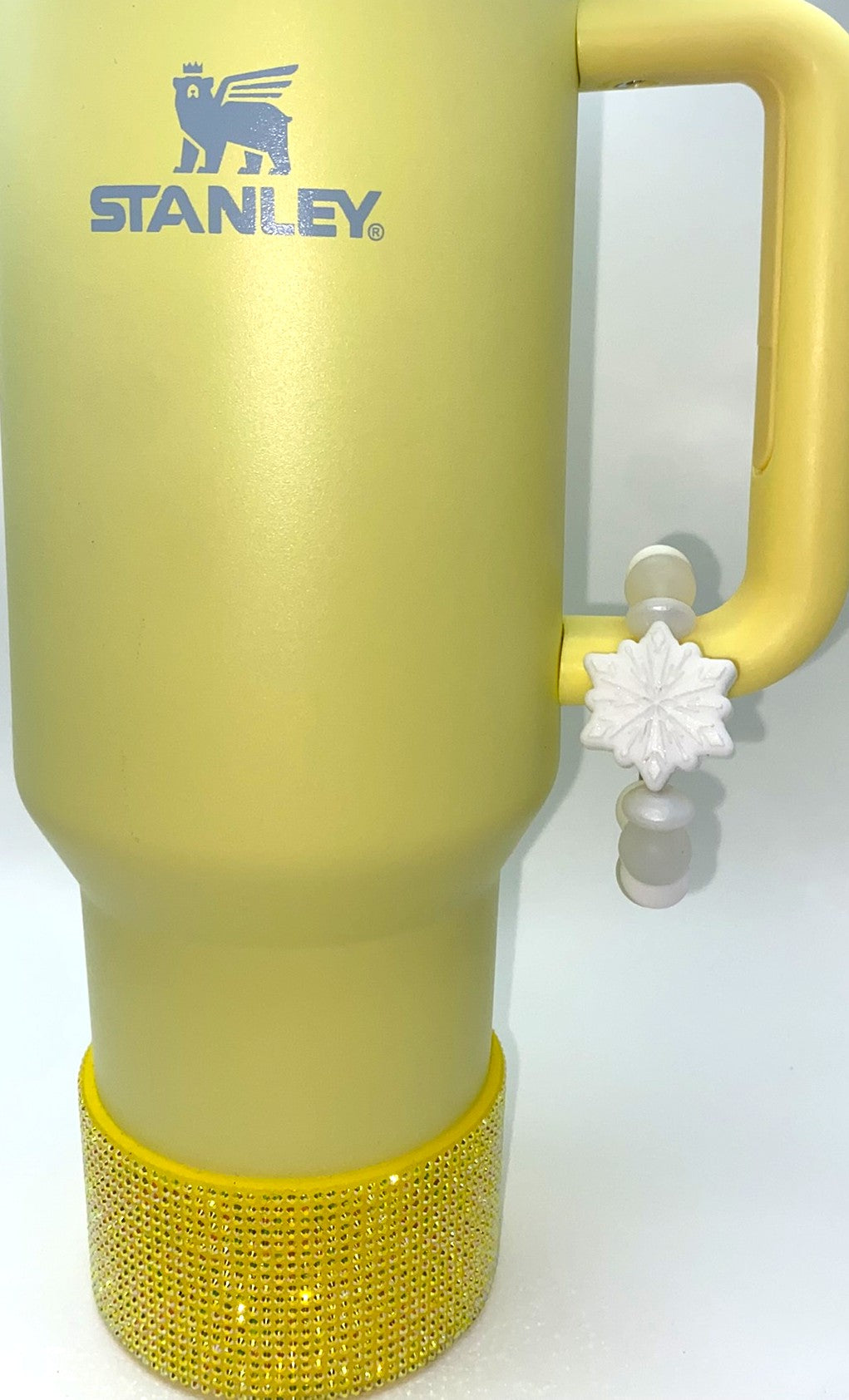 White Snowflake Winter Stanley Tumbler Cup Handle Charm