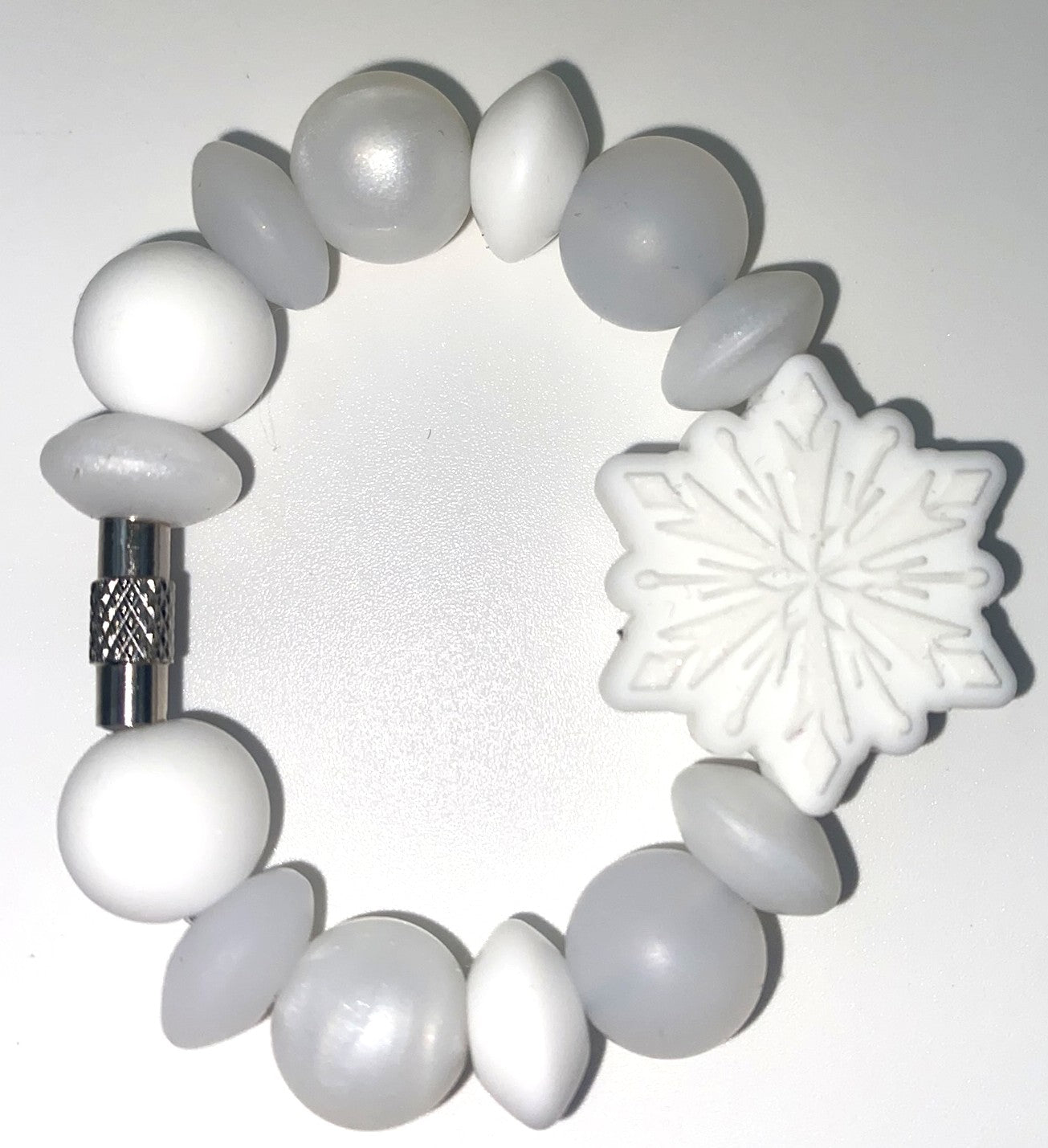 White Snowflake Winter Stanley Tumbler Cup Handle Charm