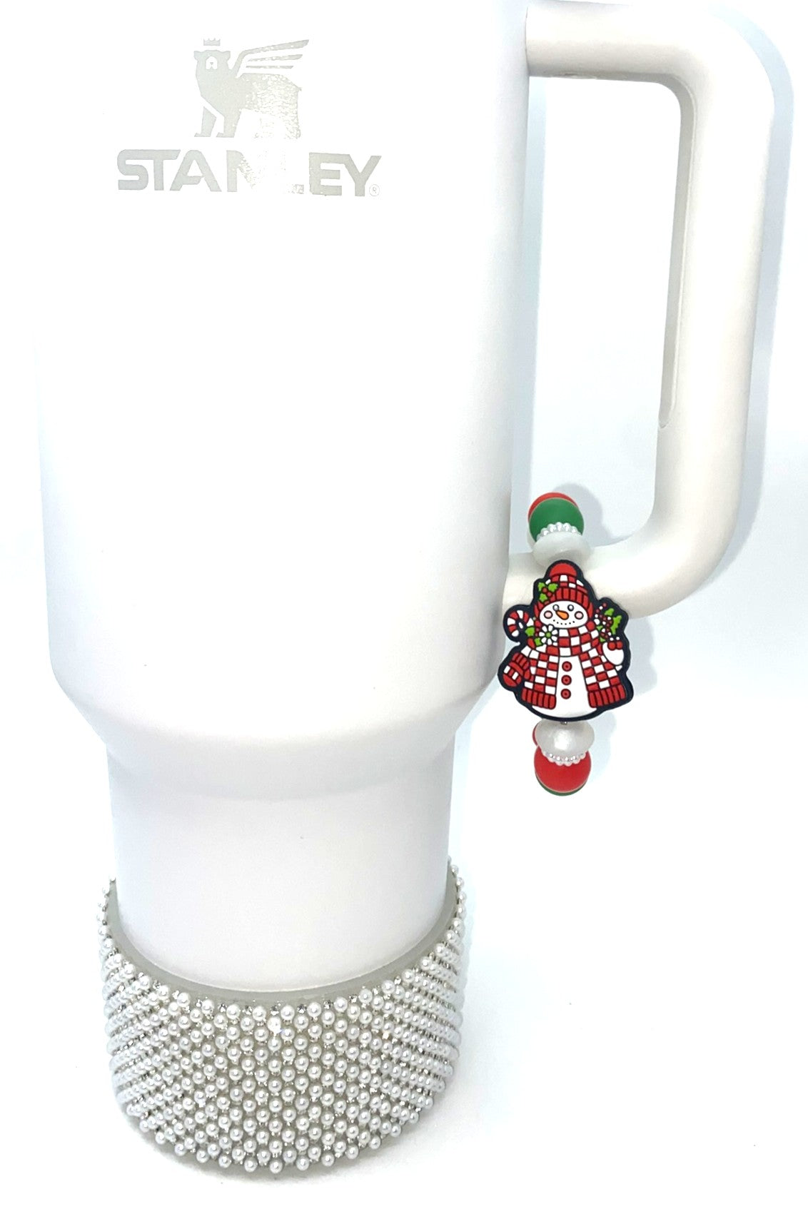Checkered Snowman Winter Stanley Tumbler Cup Handle Charm