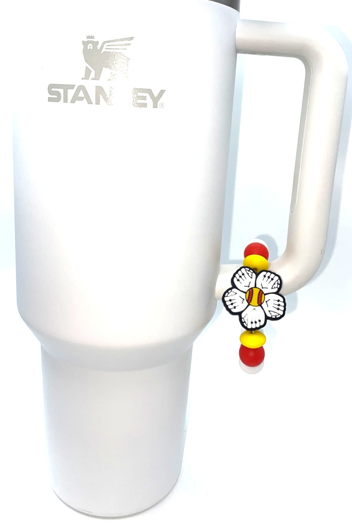 Softball & Gloves Flower Stanley Tumbler Cup Handle Charm