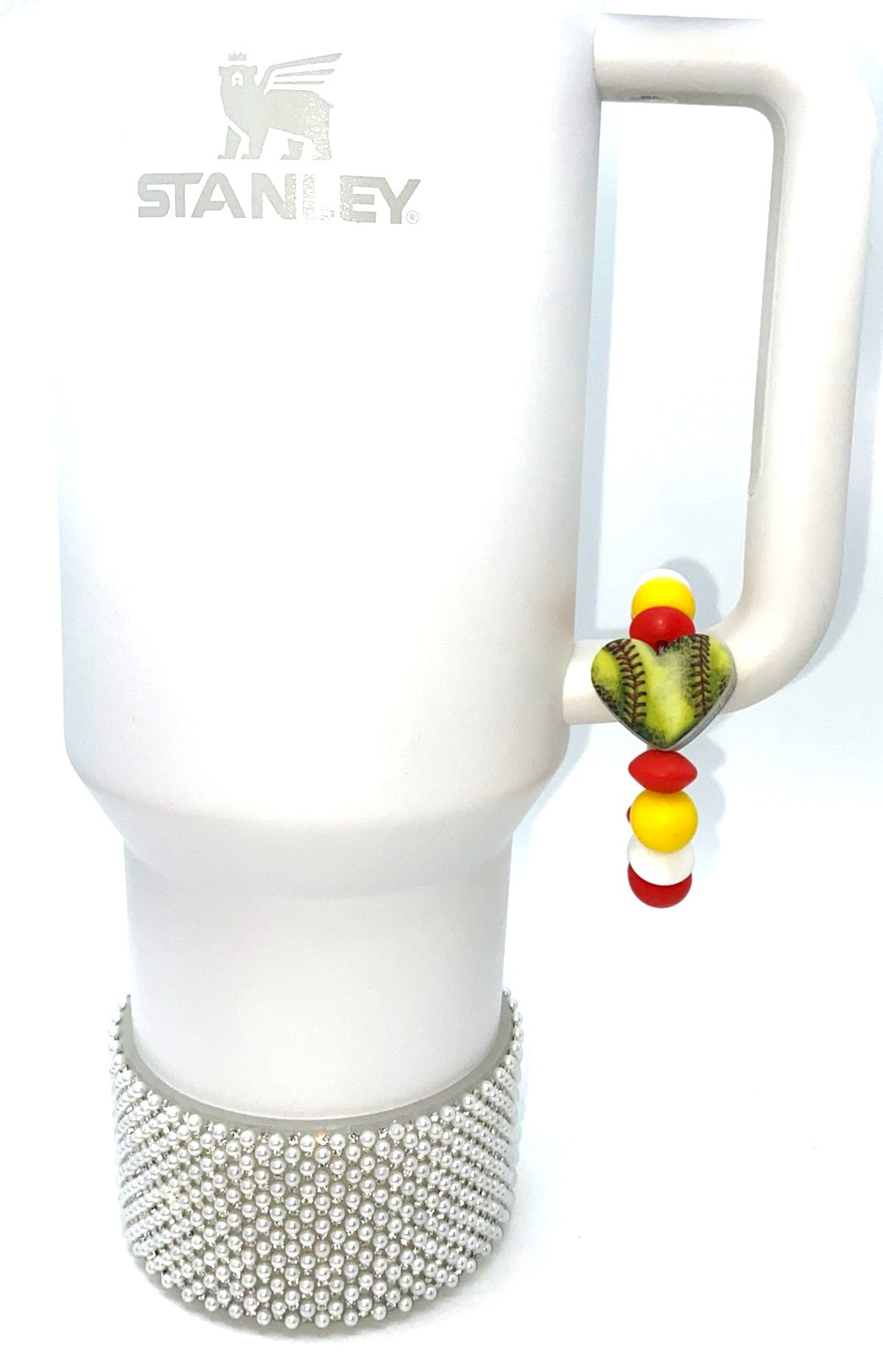 Softball Heart Printed Stanley Tumbler Cup Handle Charm