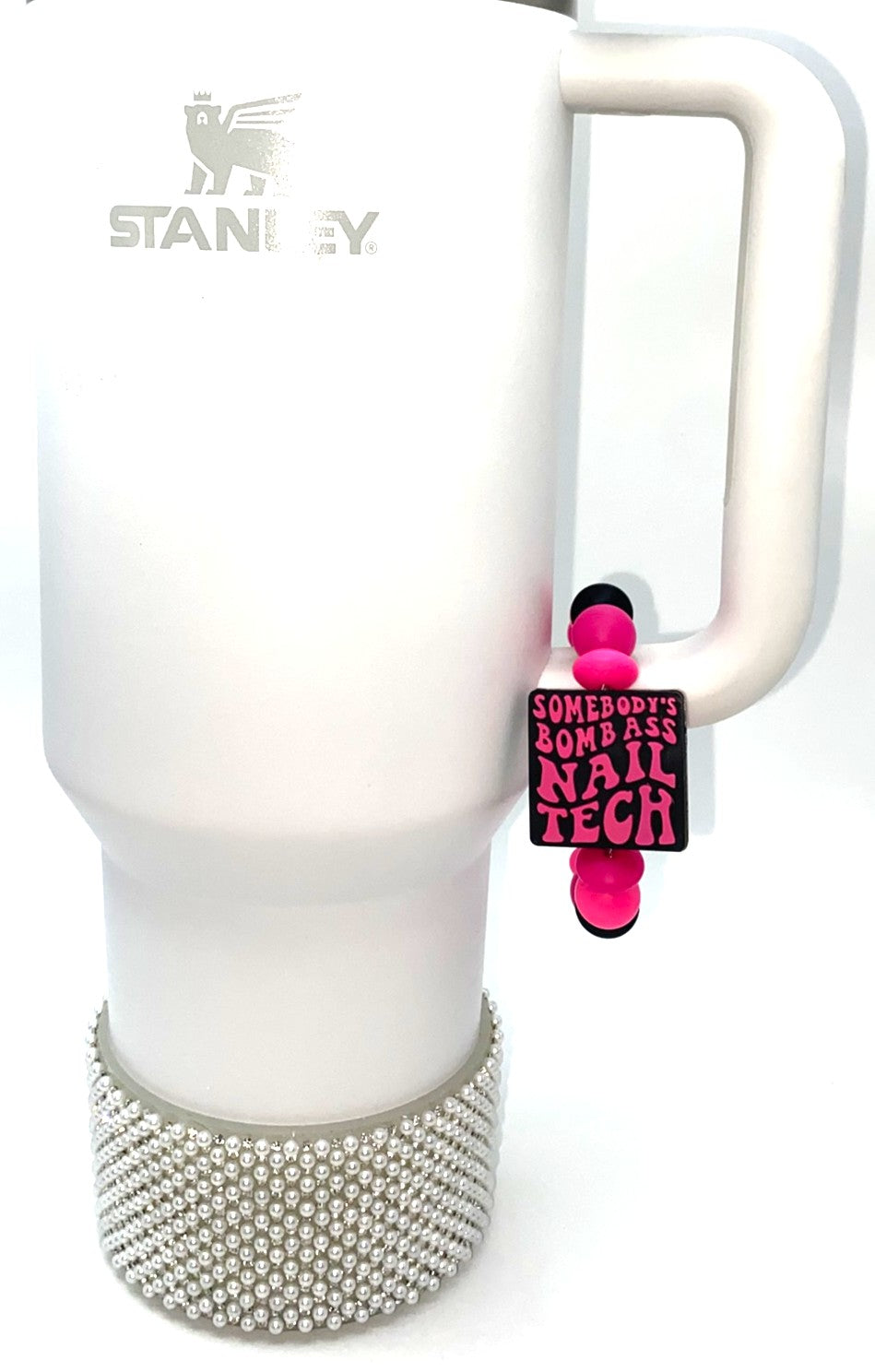 Somebody's Bomb Ass Nail Tech Stanley Tumbler Cup Handle Charm