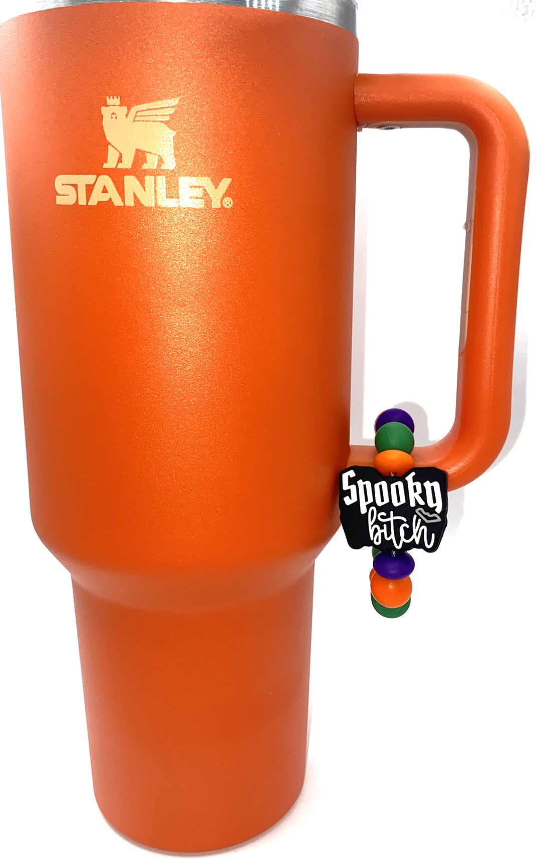 Spooky Bitch w/Gray Bat Stanley Tumbler Cup Handle Charm
