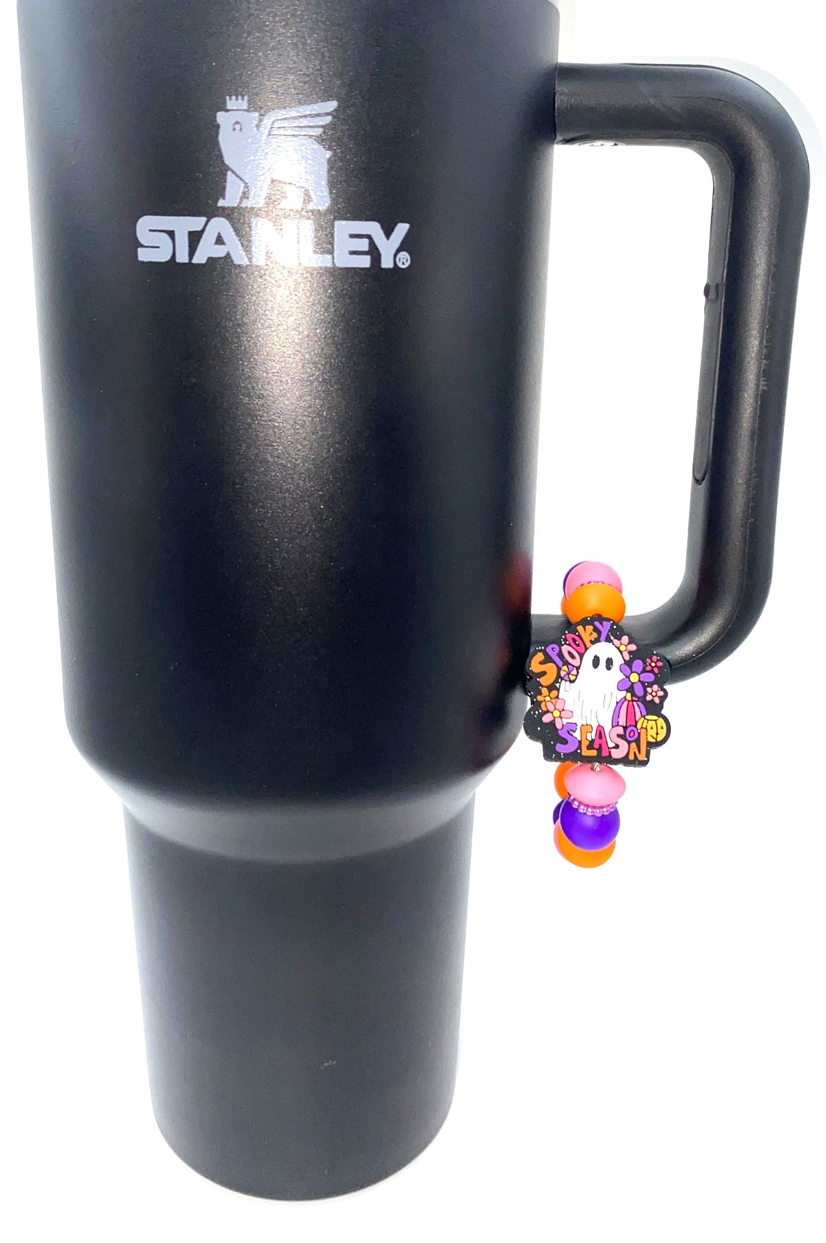 Spooky Season Ghost Glitter Stanley Tumbler Cup Handle Charm