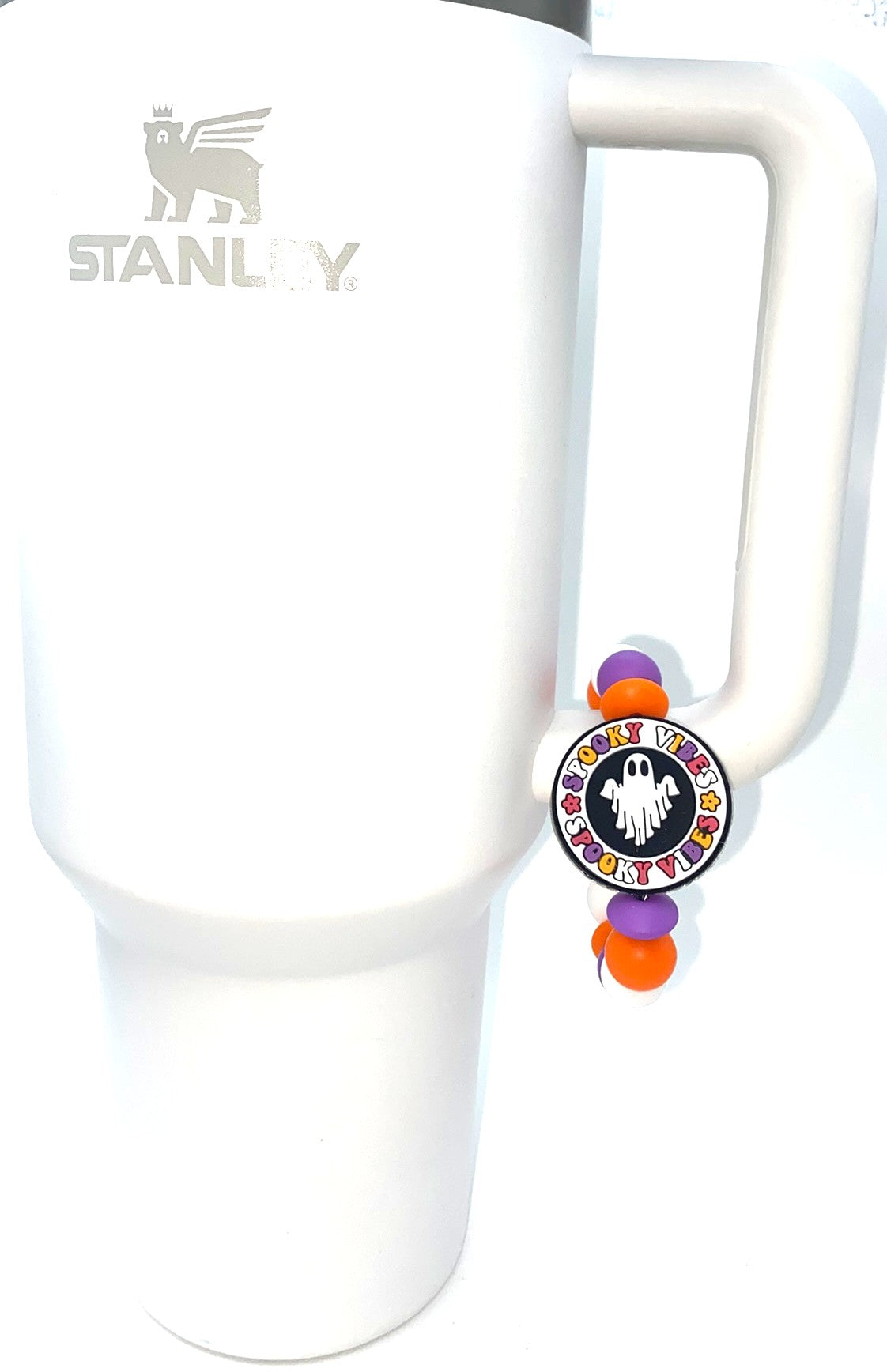 Spooky Vibes Ghost Halloween Stanley Tumbler Cup Handle Charm