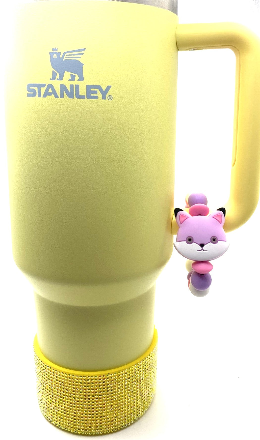 Squish Cat Face Purple Kitty Stanley Cup Tumbler Handle Charm