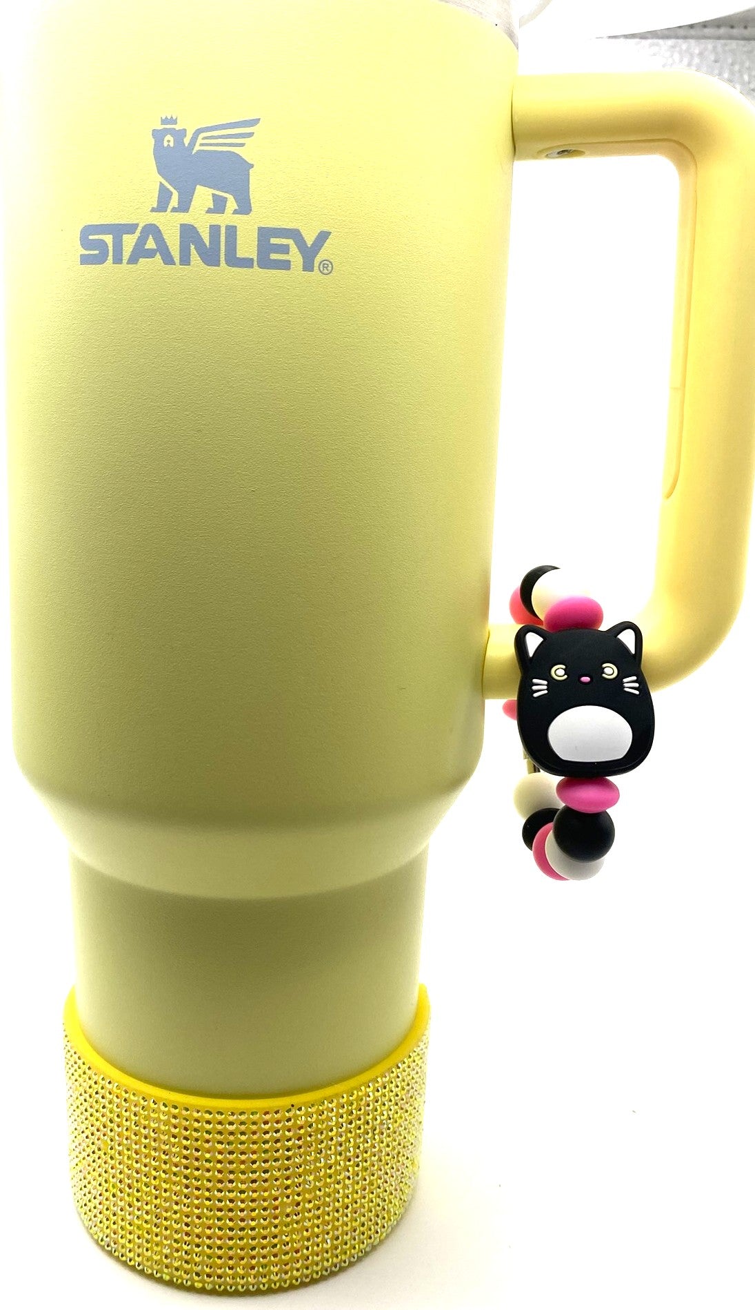 Squish Black & White Cat Stanley Tumbler Cup Handle Charm