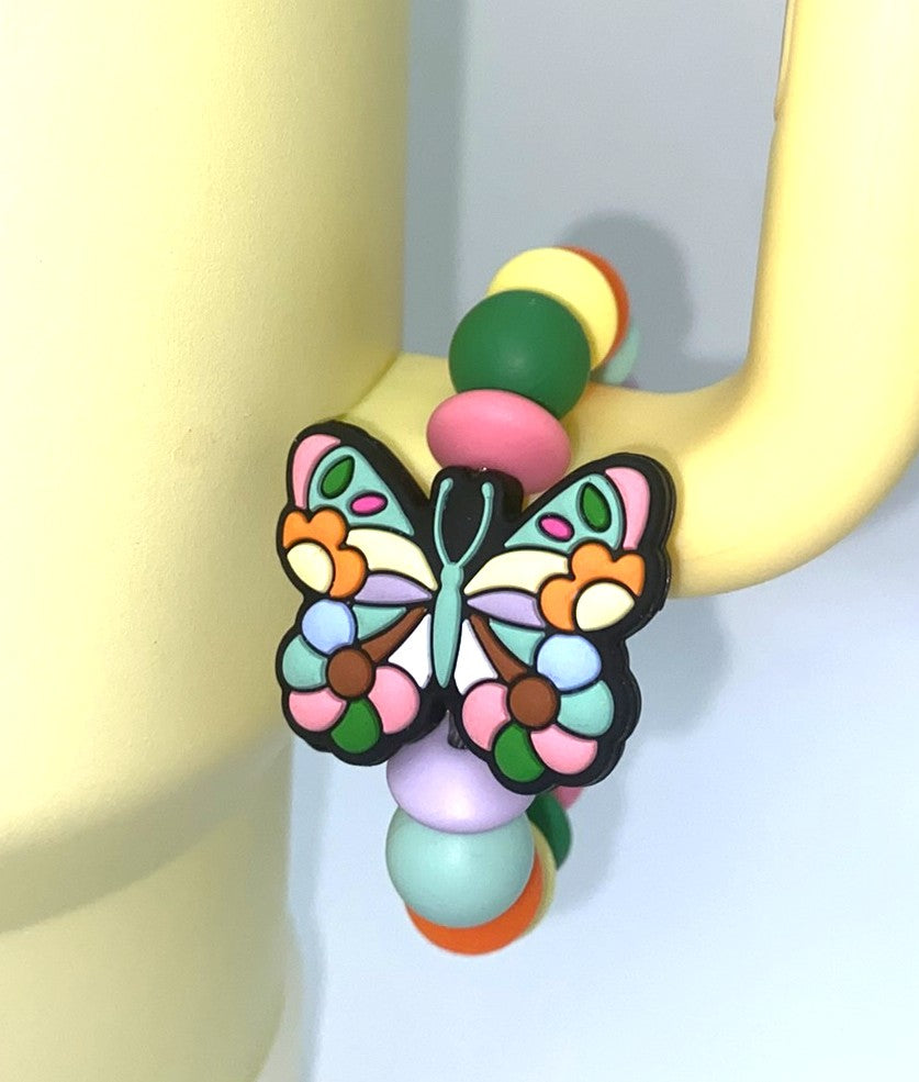 Stained Glass Butterfly Stanley Tumbler Cup Handle Charm
