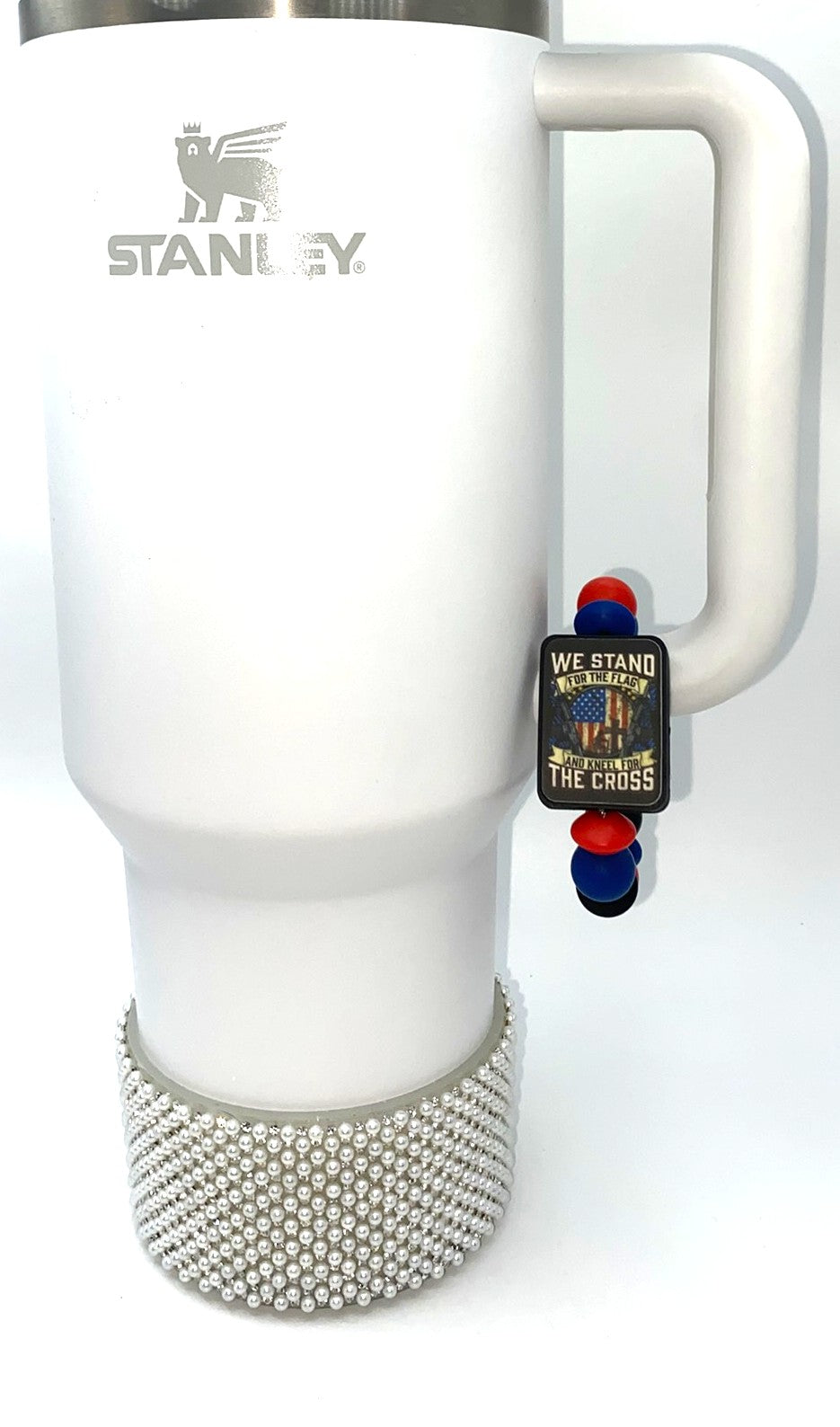 We Stand For The Flag And Kneel For The Cross Stanley Tumbler Cup Handle Charm