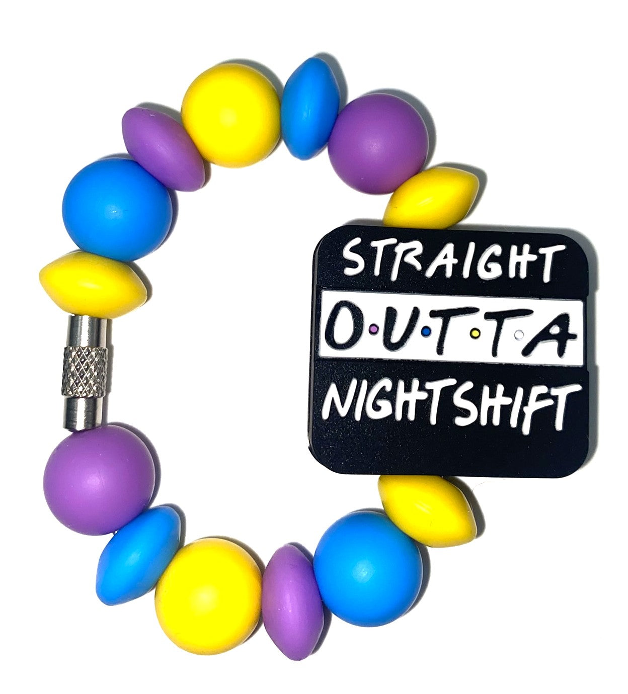 Straight Outta Night Shift Nurse Medical Stanley Tumbler Cup Handle Charm