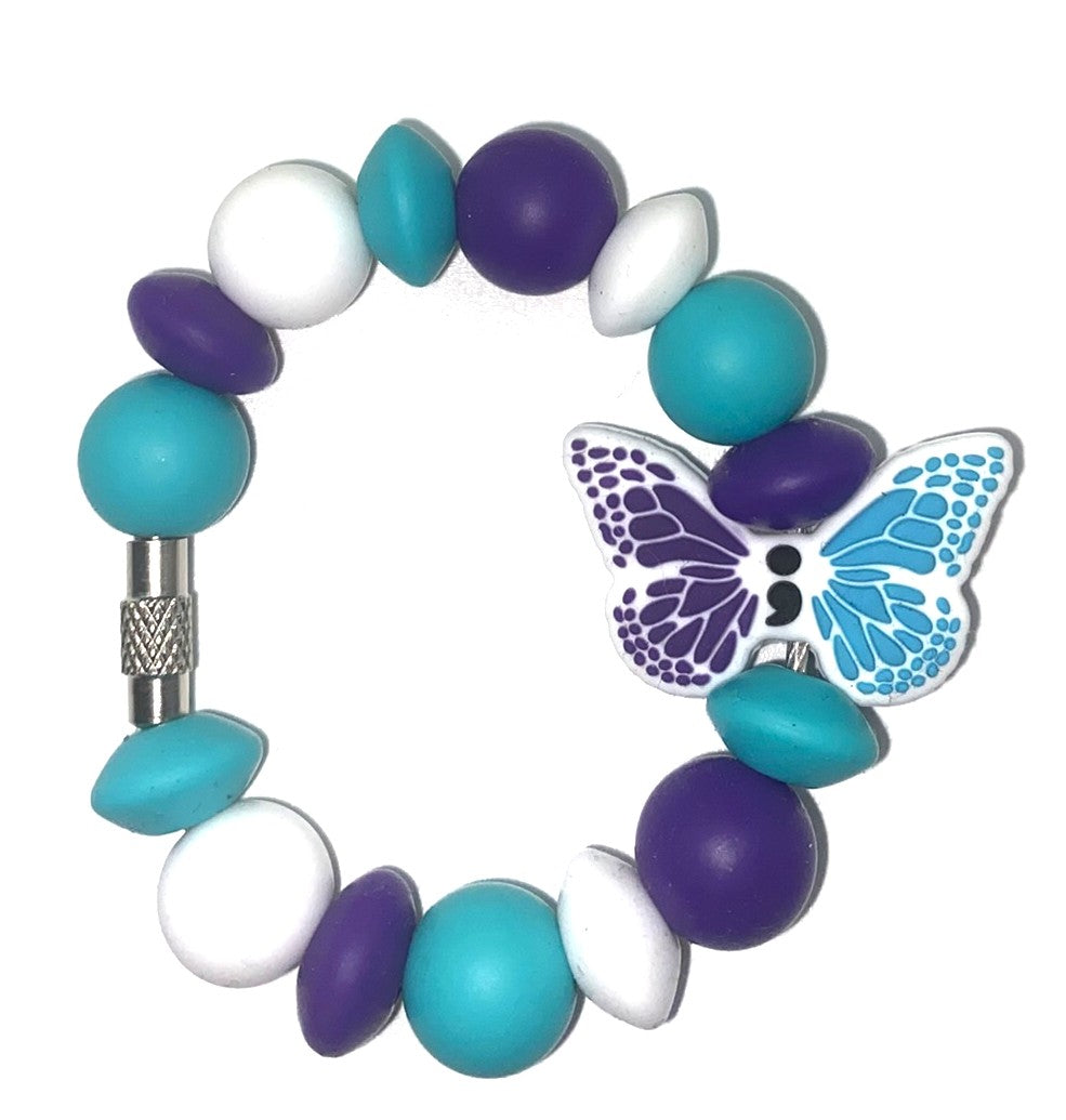 Suicide Awareness Ribbon Butterfly Stanley Tumbler Cup Handle Charm