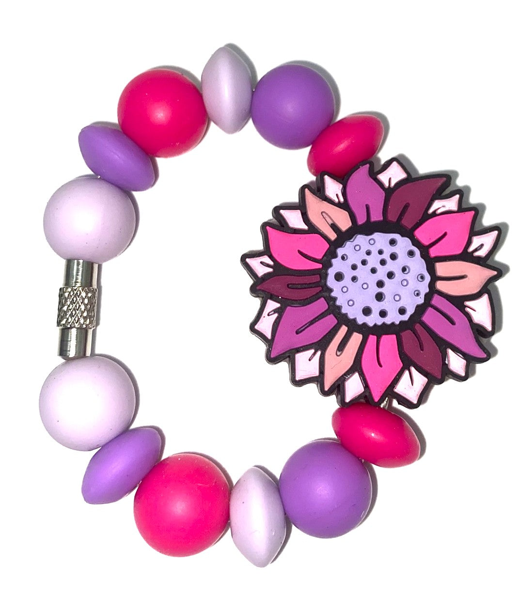 Pink & Purple Western Sunflower Stanley Tumbler Cup Handle Charm