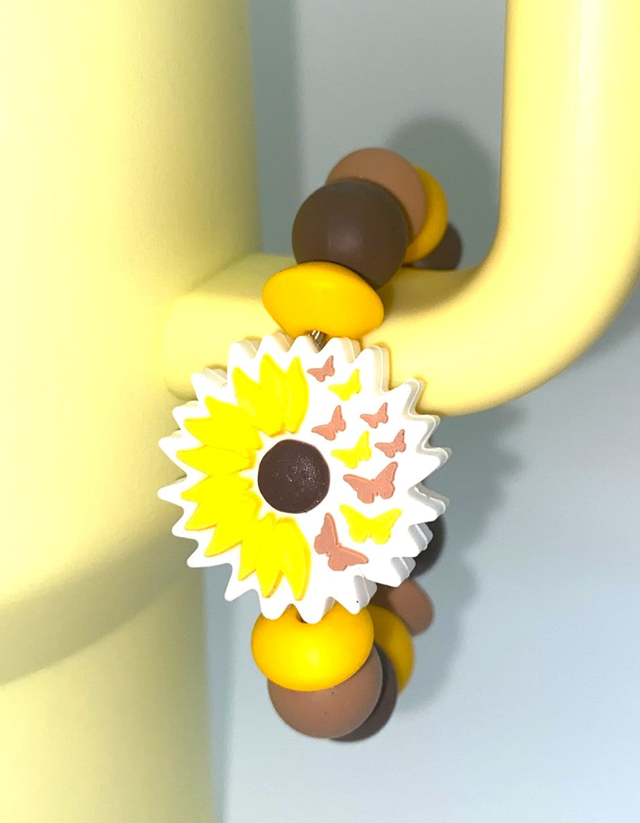 Sunflower & Butterflies Stanley Tumbler Cup Handle Charm