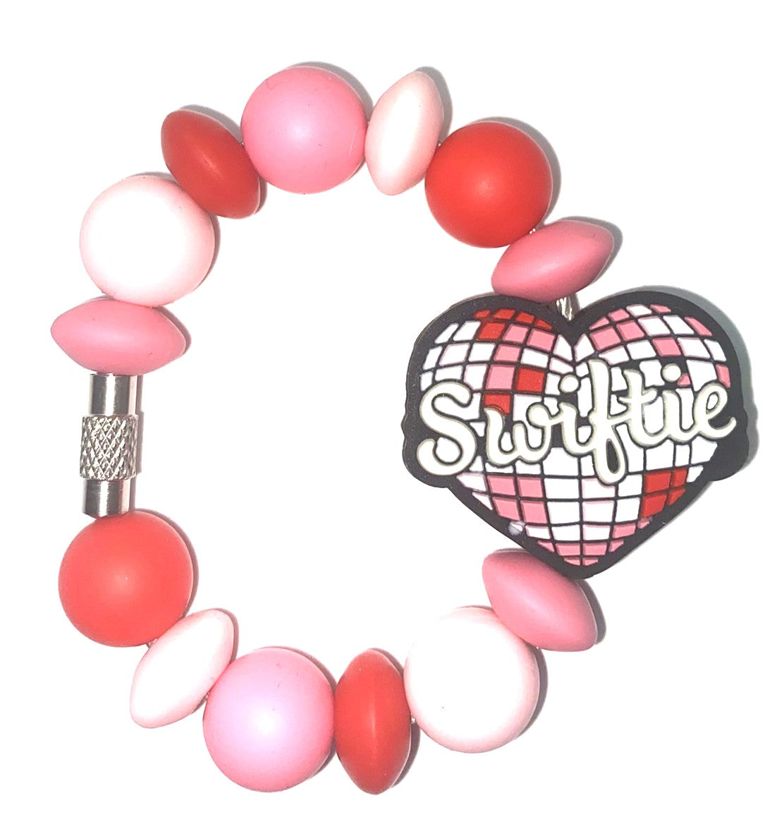 Swiftie Heart Disco Ball Stanley Tumbler Cup Handle Charm