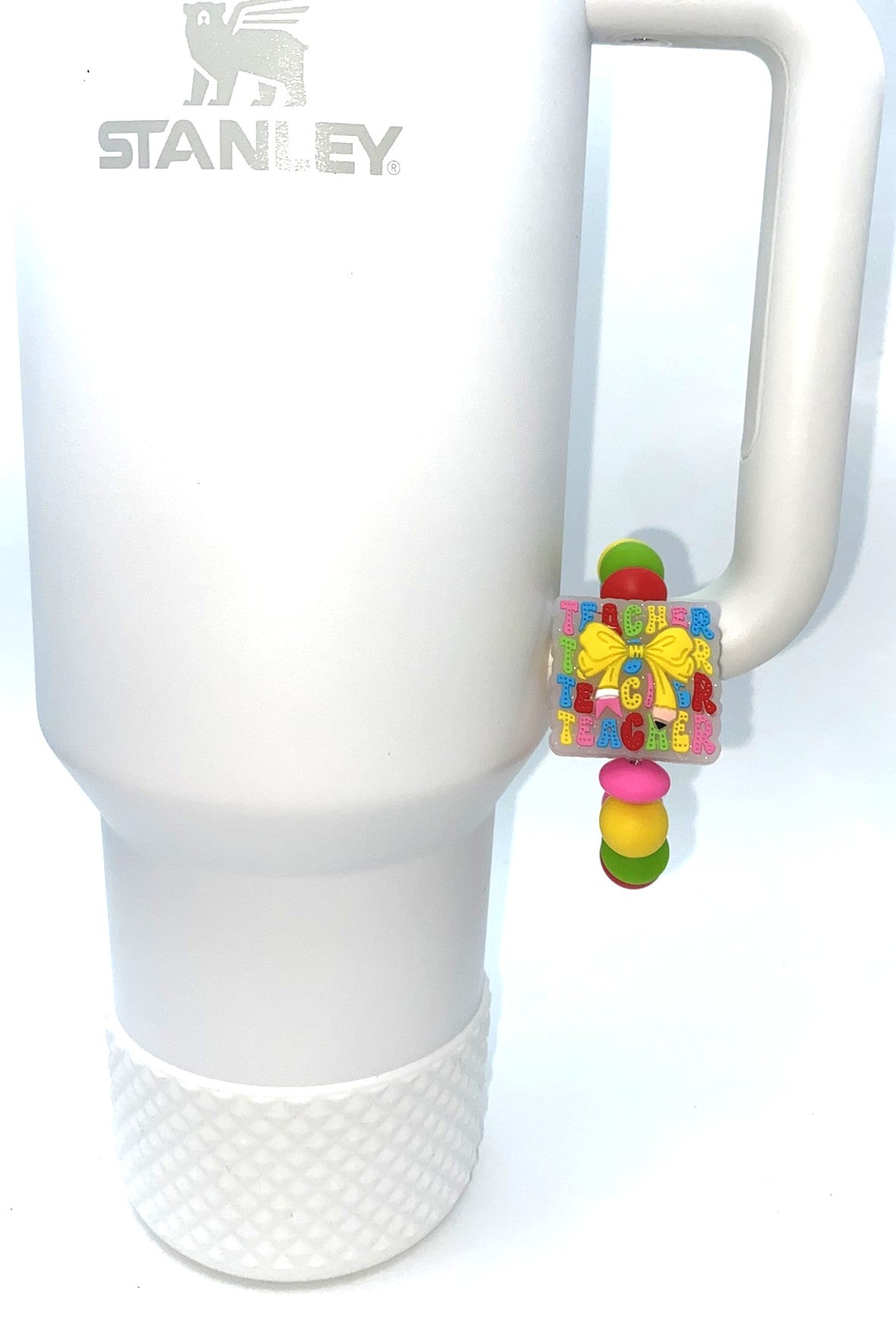 Teacher Coquette Pencil Bow Glitter Stanley Tumbler Cup Handle Charm